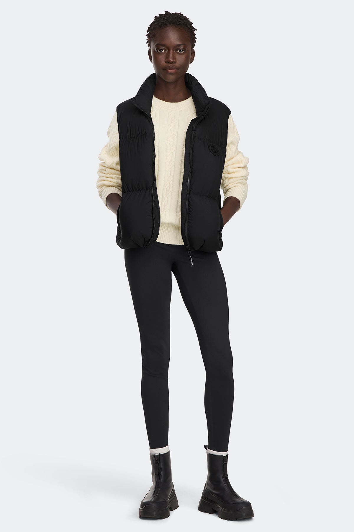 Fallon Puffer Vest Tonal Disc - Black 9061 - on_full_body_01
