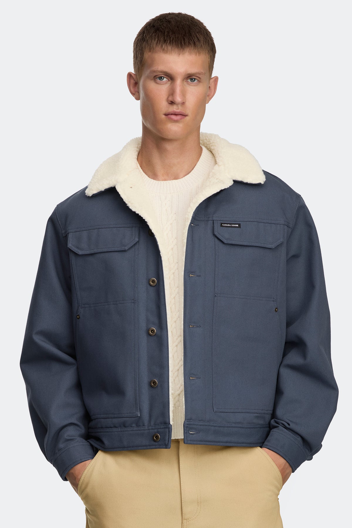 Ash Lightweight Jacket - Dusk Blue/Bone 9645 - on_front_01