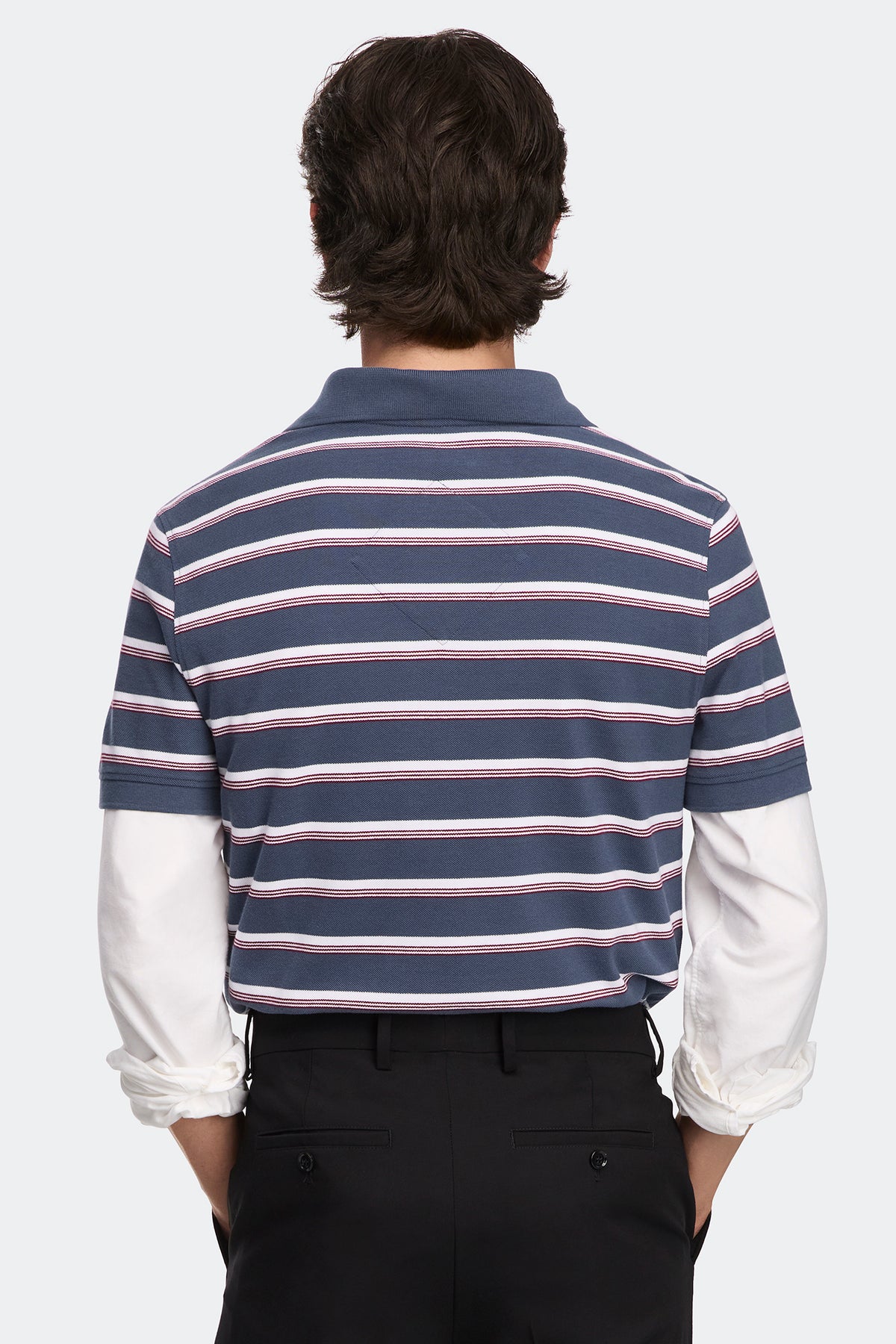 Beckley Striped Polo Tonal Disc - Dusk Blue Moncton Stripe 9673 - on_back_01