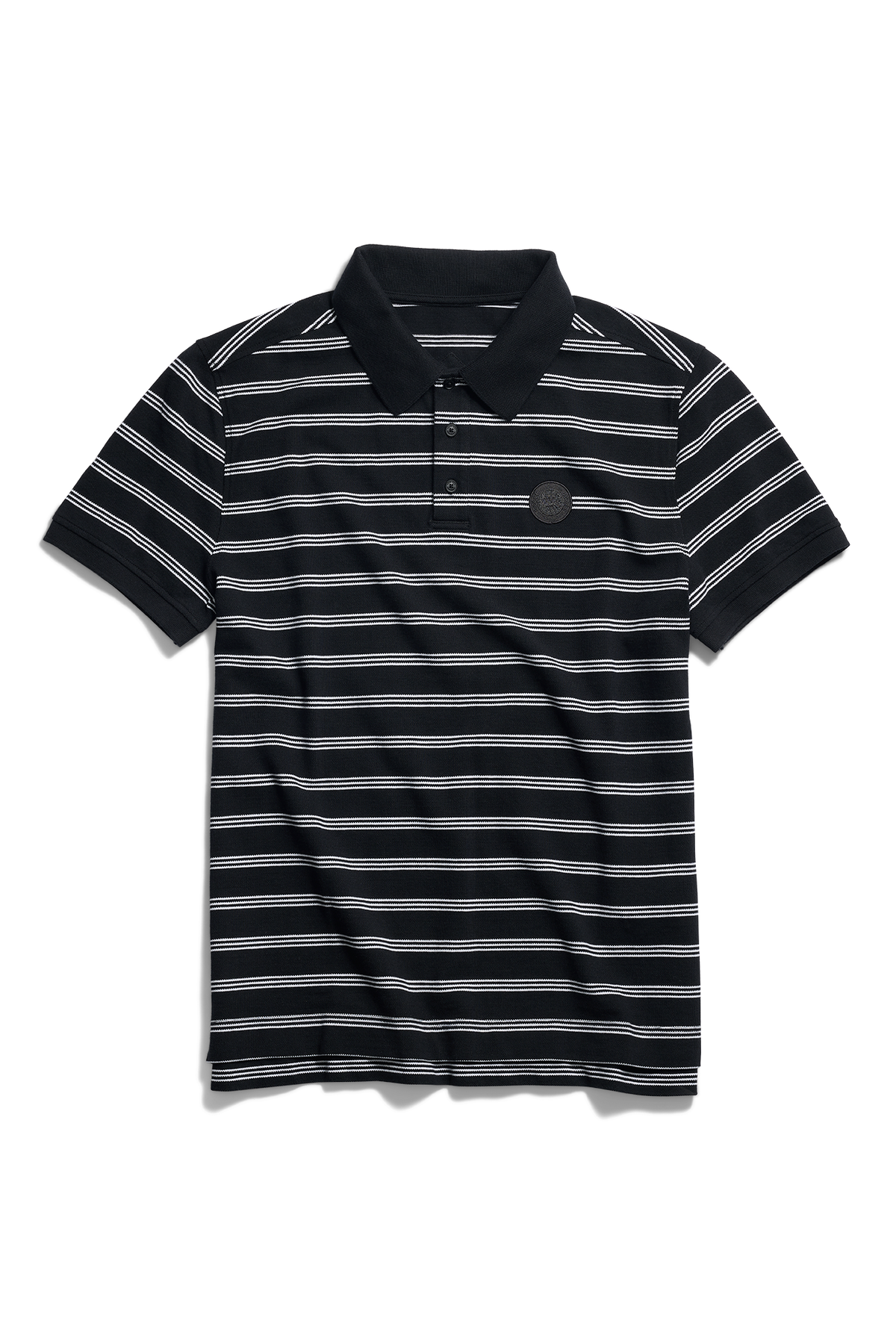 Beckley Striped Polo Tonal Disc - Black Talbot Stripe 9981 - off_flat_lay_01
