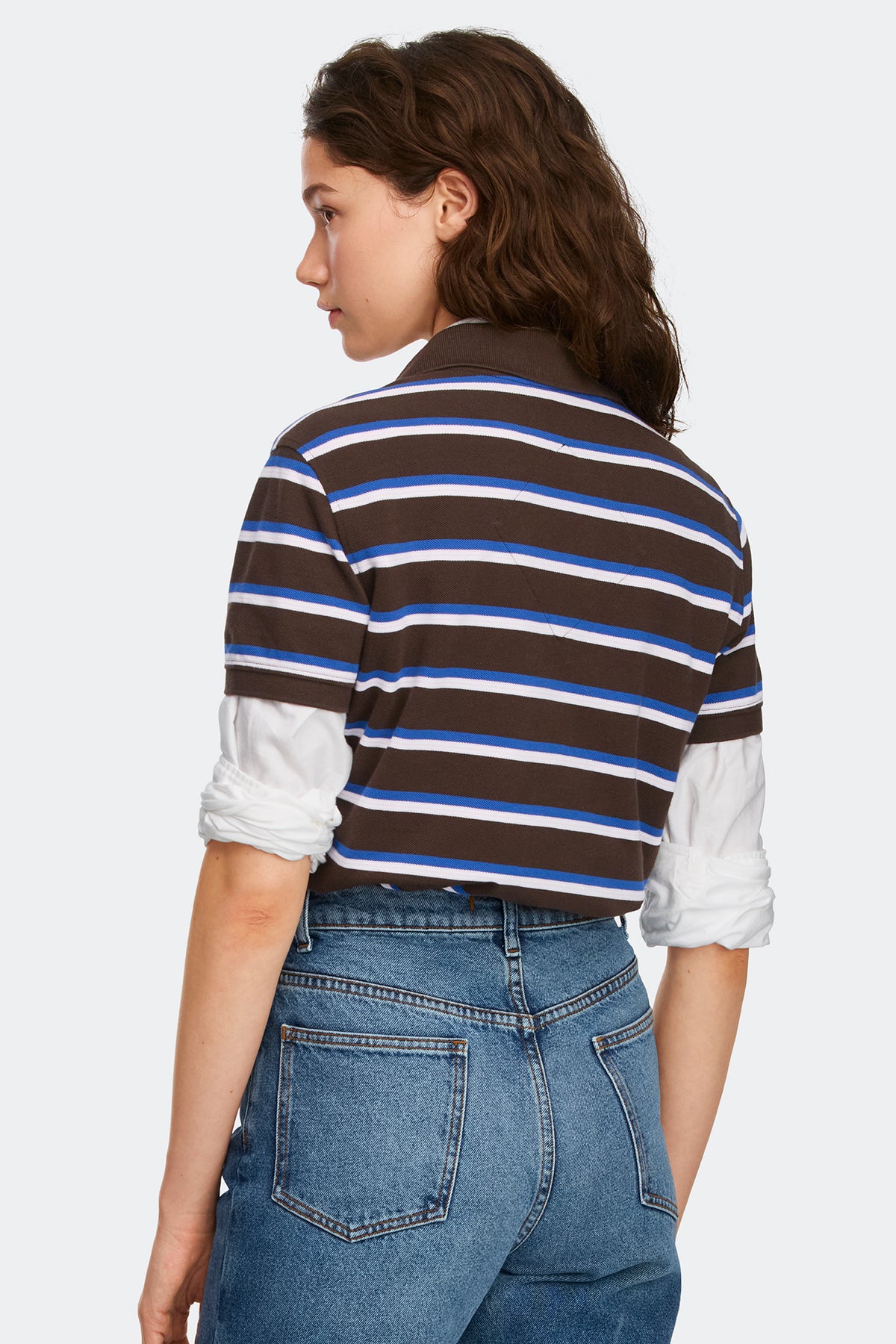 Almira Striped Polo Tonal Disc - Terra Moncton Stripe 9671 - on_back_01