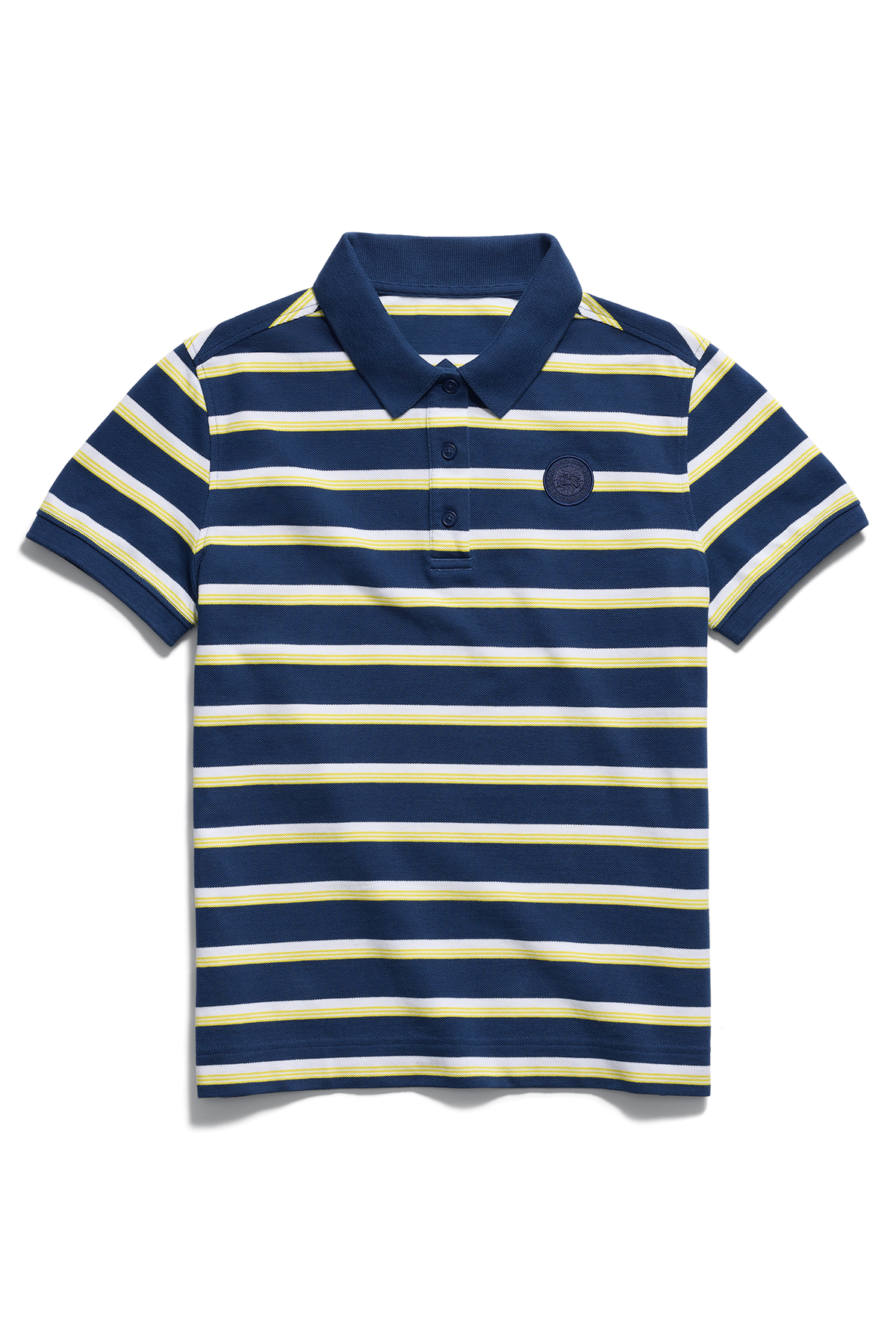 Almira Striped Polo Tonal Disc - Oxford Navy Moncton Stripe 9674 - off_flat_lay_01