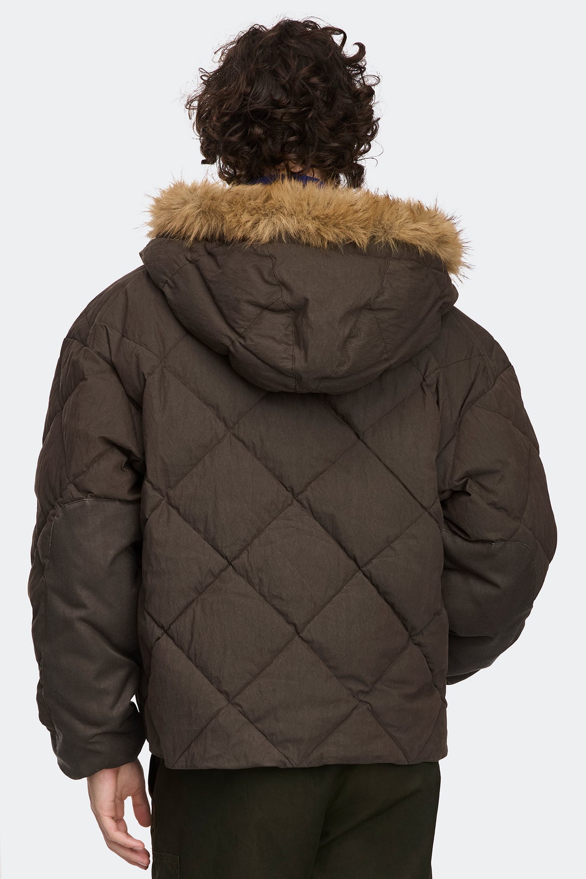 Vega Faux Fur Jacket - Dark Soil 9716 - on_back_01