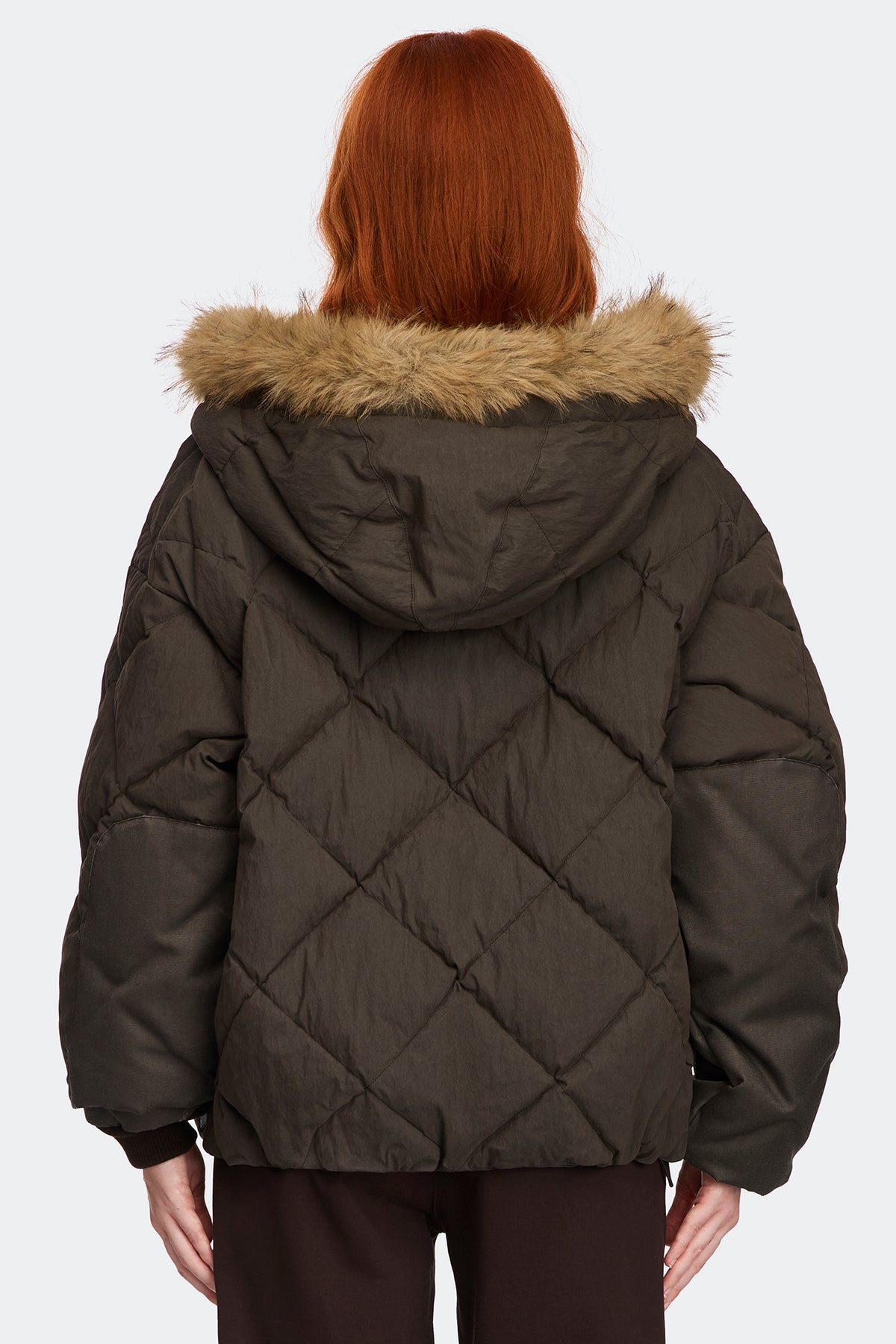 Vega Faux Fur Jacket - Dark Soil 9716 - on_back_02