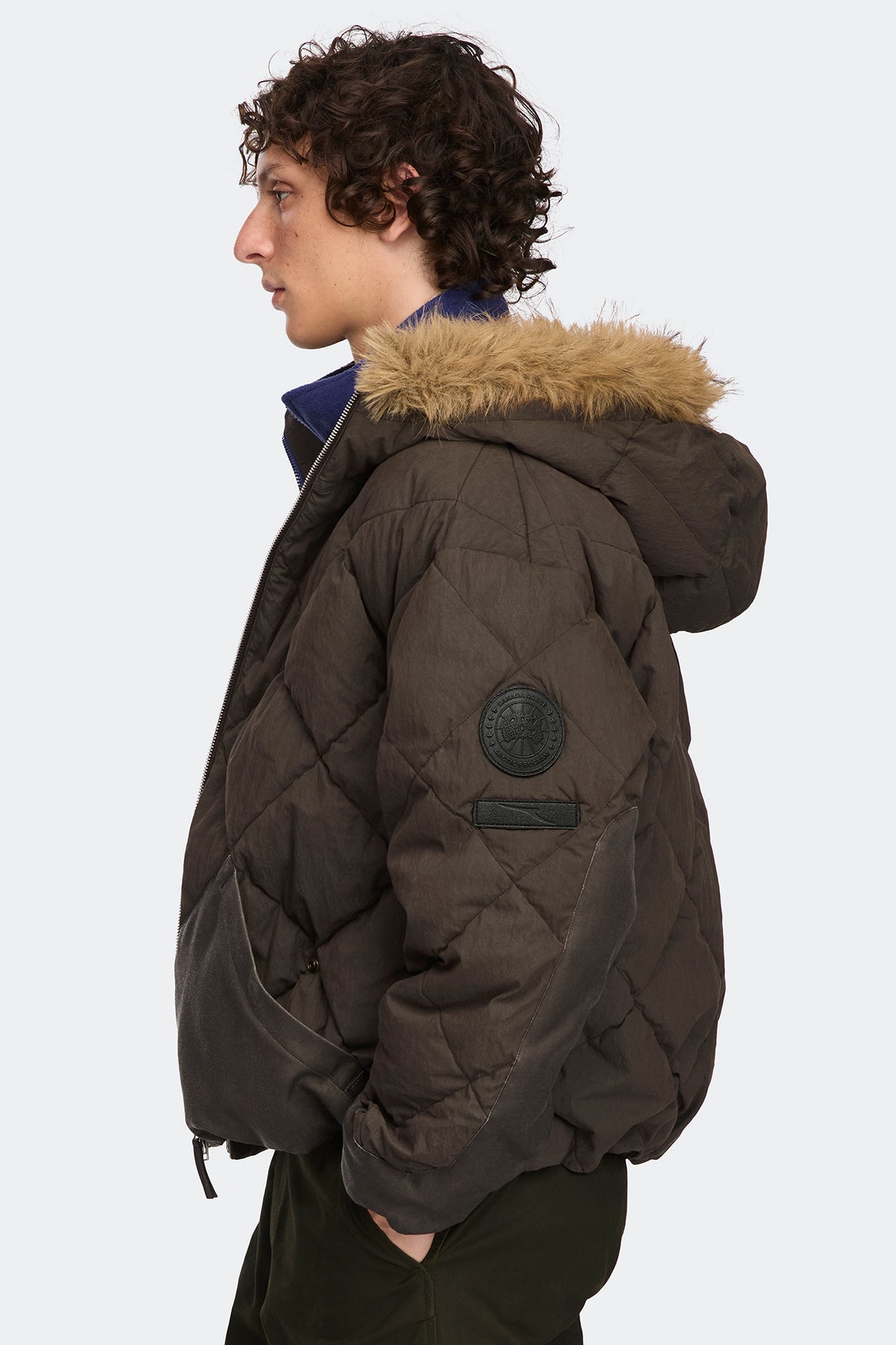 Vega Faux Fur Jacket - Dark Soil 9716 - on_side_01