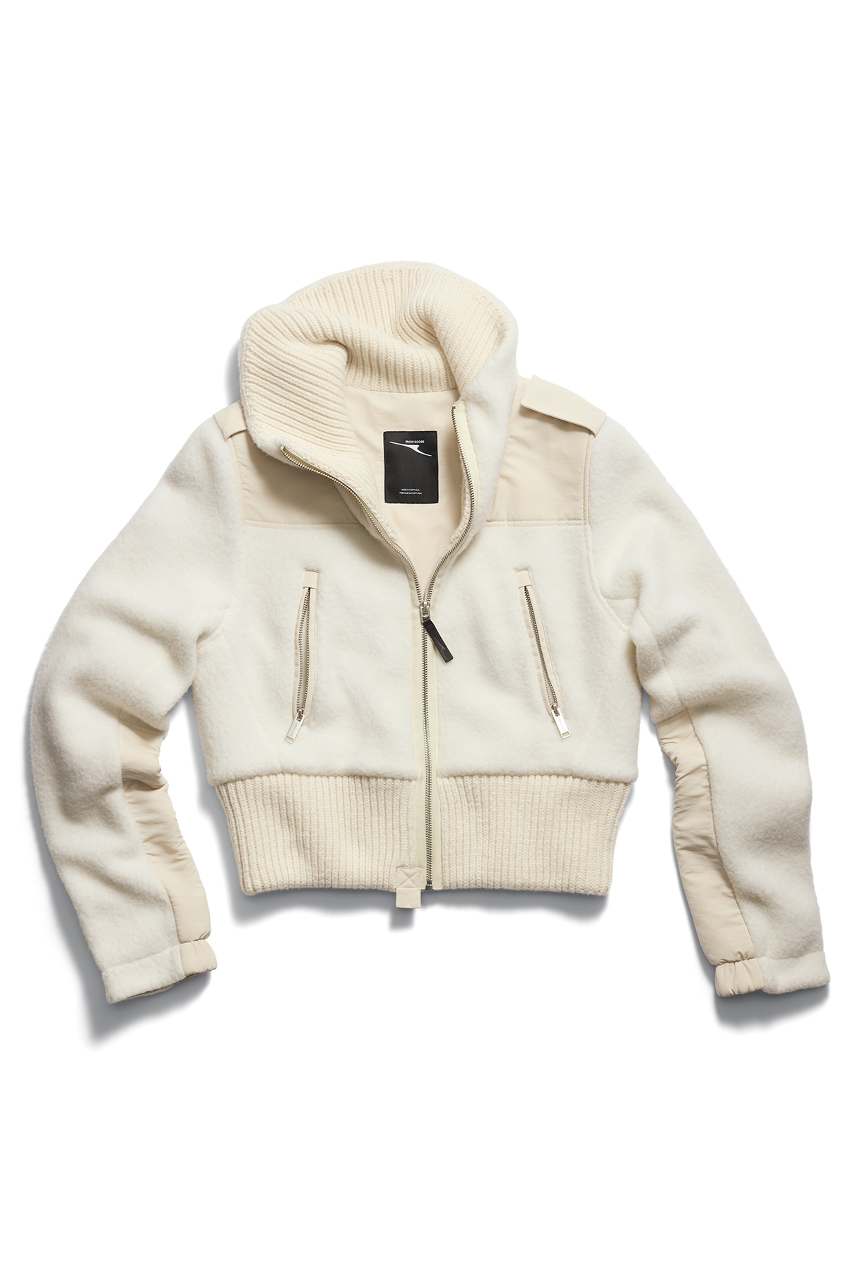 Varyn Cropped Fleece Jacket - Alabaster Drift 8910 - off_flat_lay_01