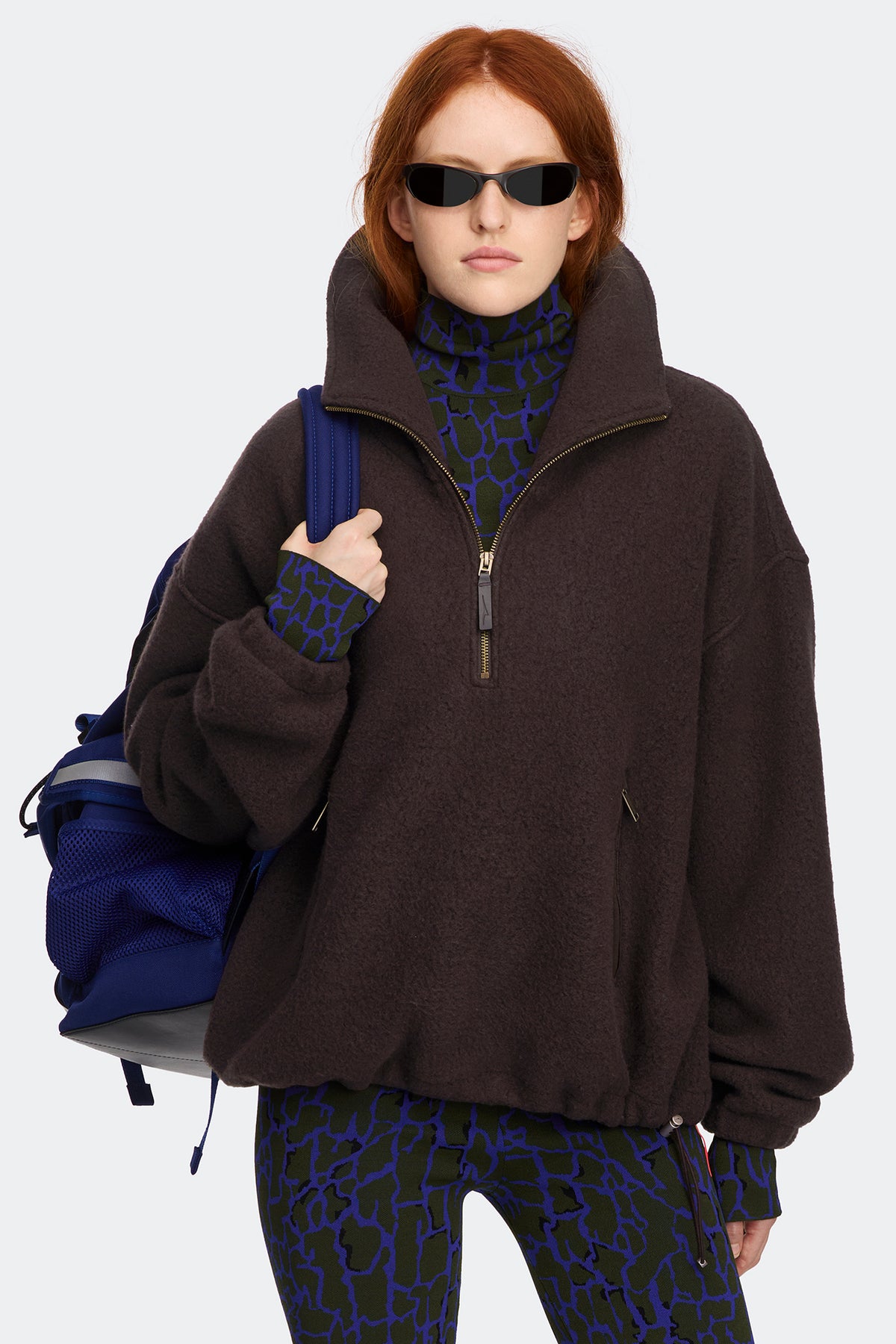 Lunaris Half Zip Fleece - Dark Soil 9716 - on_front_01