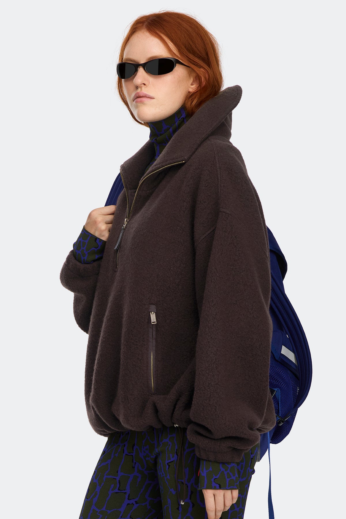 Lunaris Half Zip Fleece - Dark Soil 9716 - on_side_01