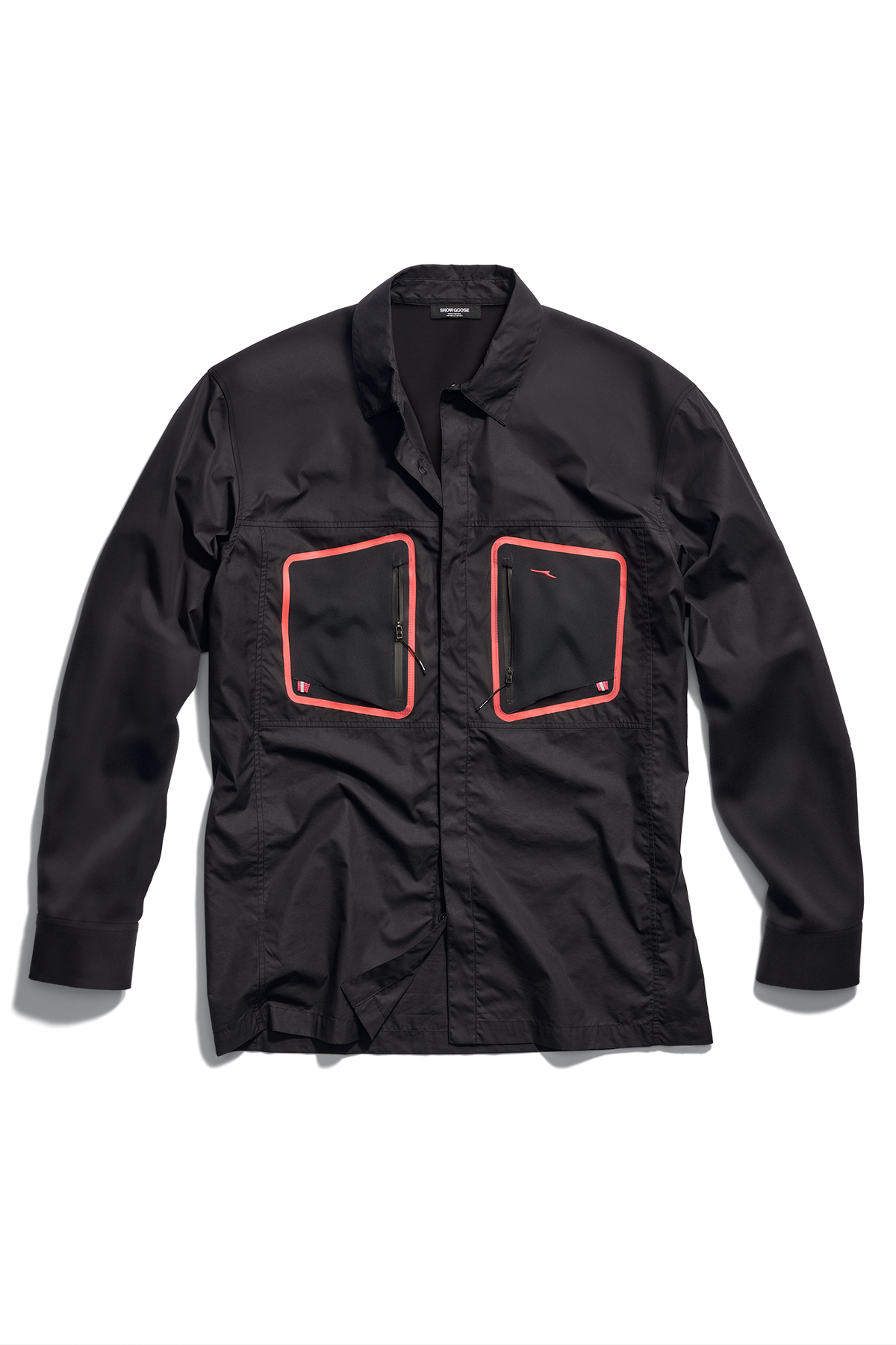 Paragon Shirt Jacket - Black/Flaming Rose 8917 - off_flat_lay_01