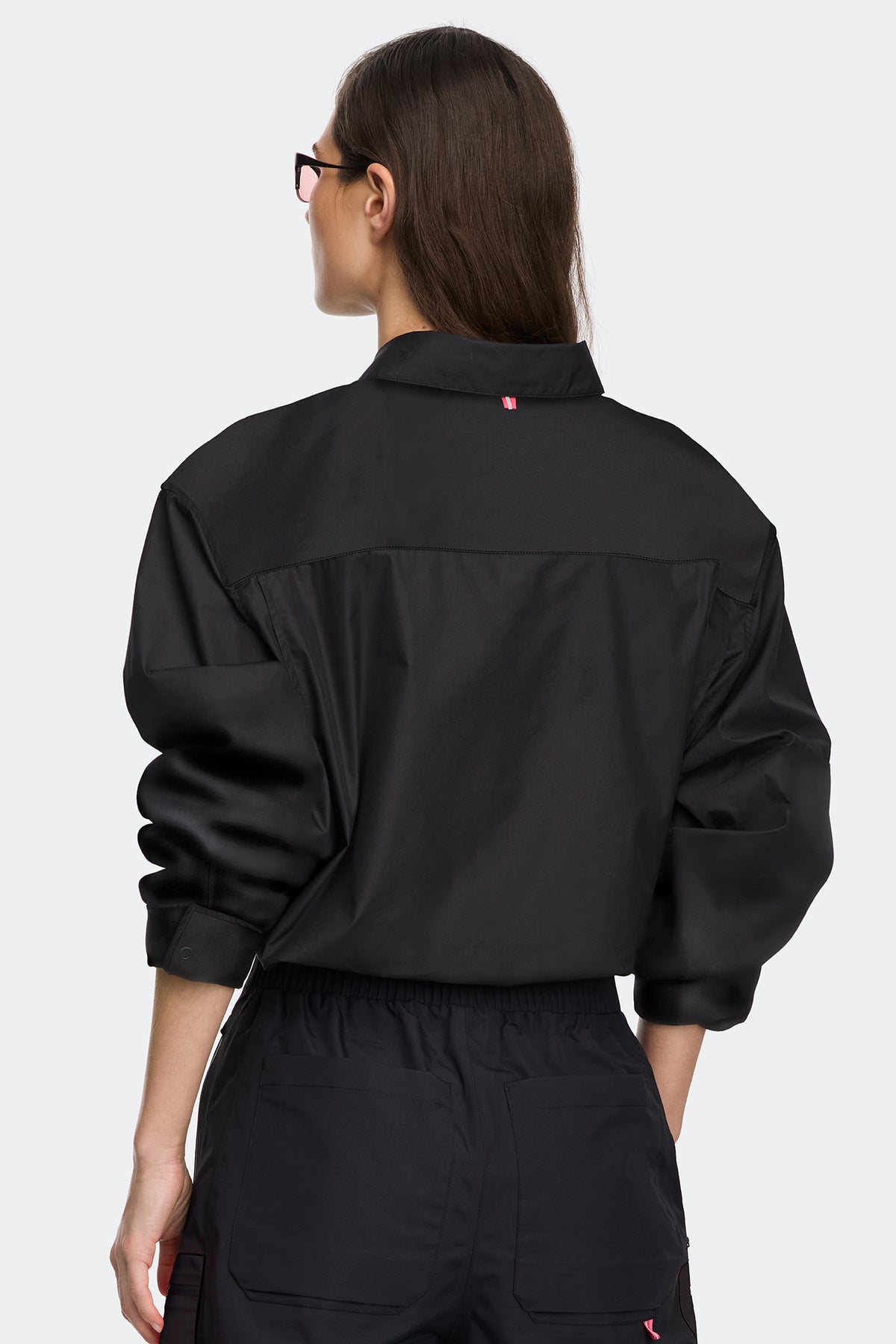 Paragon Shirt Jacket - Black/Flaming Rose 8917 - on_back_02