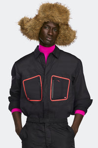 Paragon Shirt Jacket - Black/Flaming Rose 8917 - on_front_01