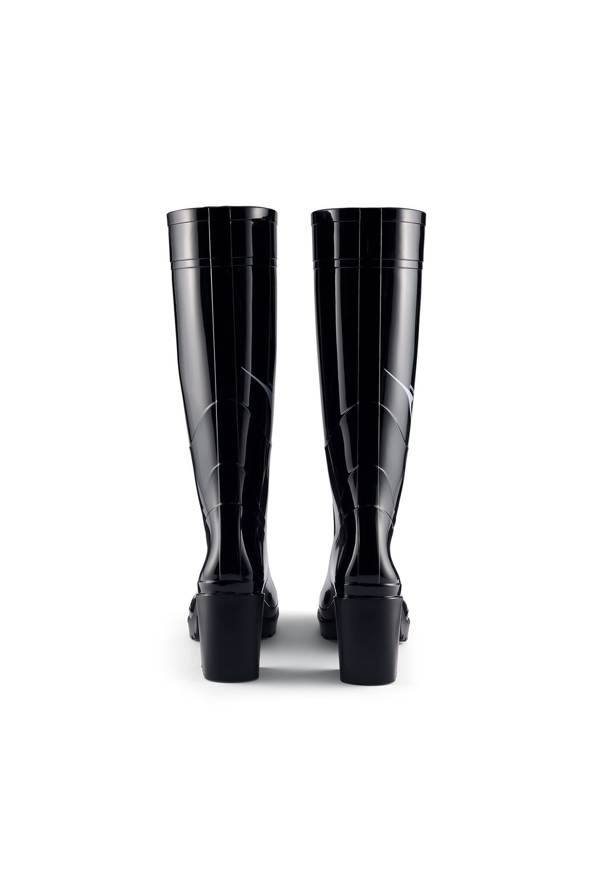 Heeled Rubber Boot - Black 9061 - off_back_01