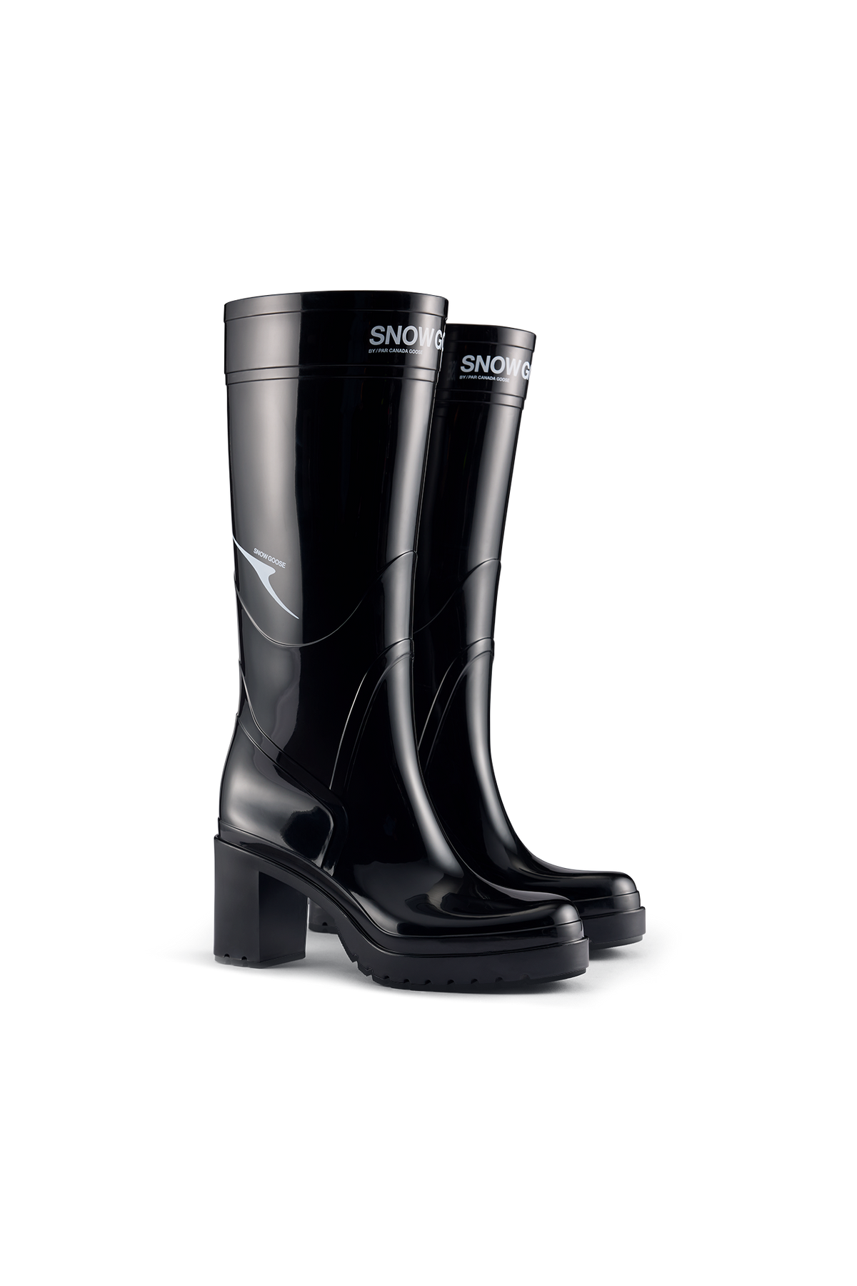 Heeled Rubber Boot - Black 9061 - off_side_01