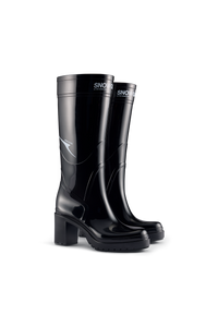 Heeled Rubber Boot - Black 9061 - off_side_01