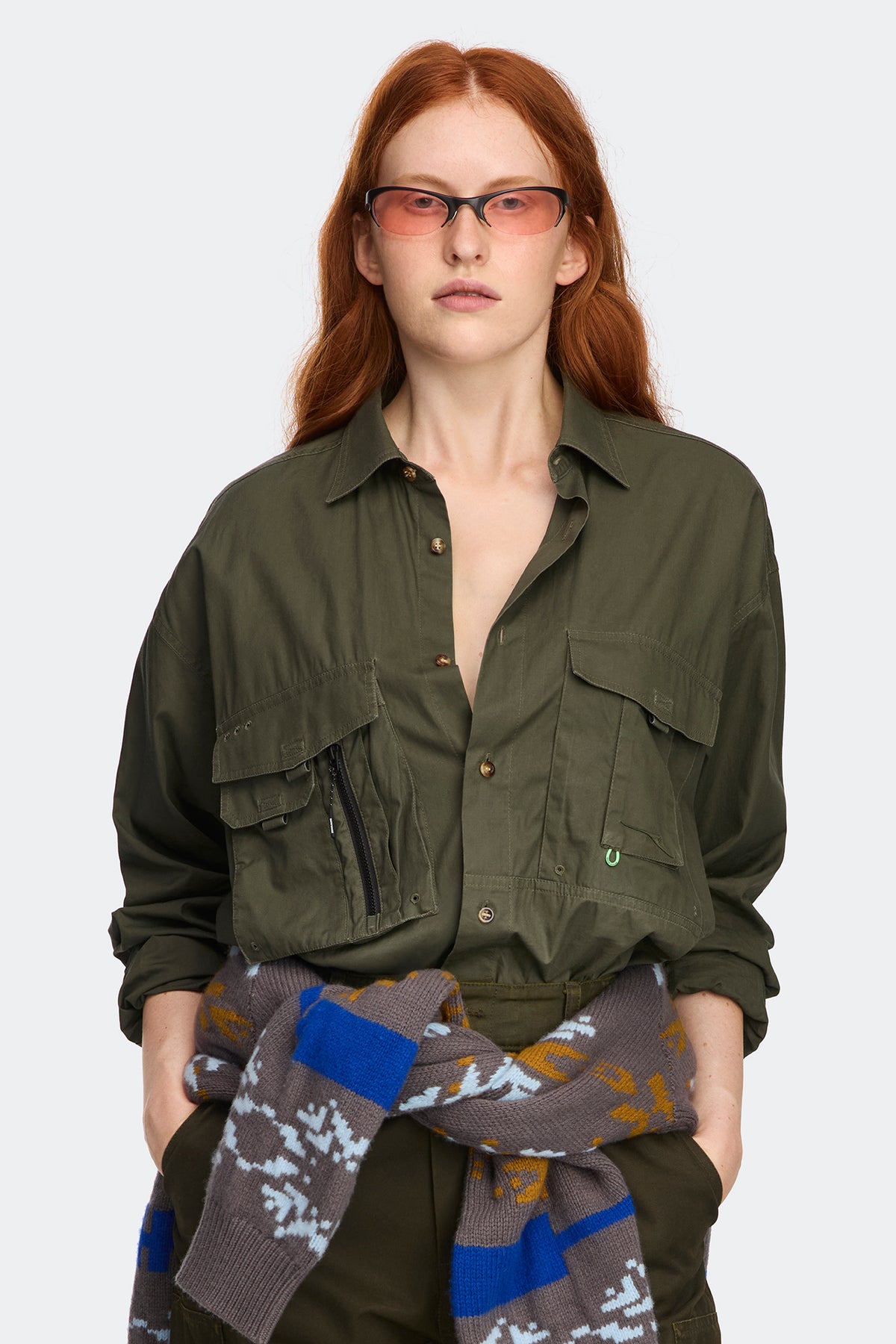 Henrie Shirt Jacket - Olive Stone 2635 - on_front_open_01