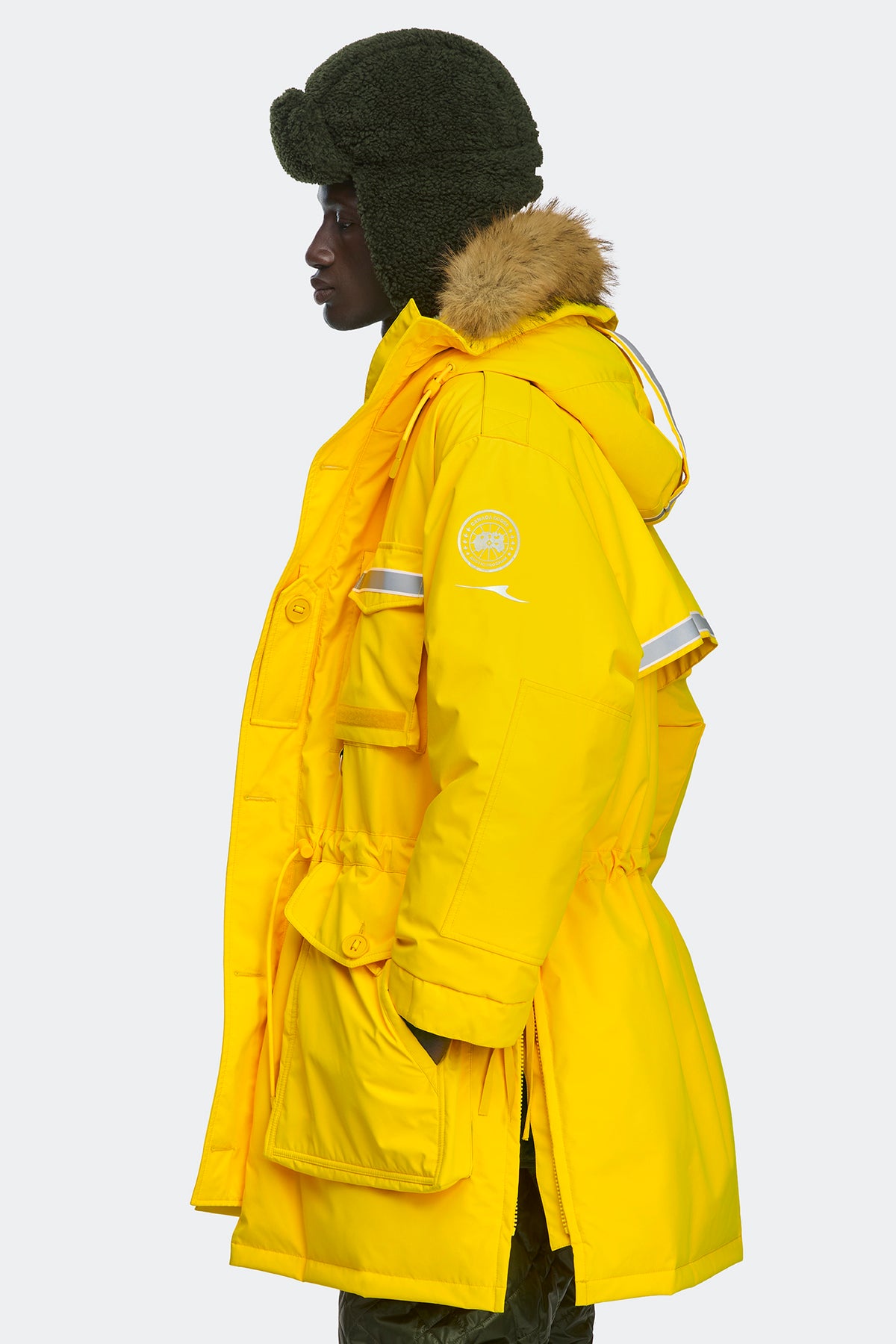 Ferron Faux Fur Parka - Goldenrod 9721 - on_side_01