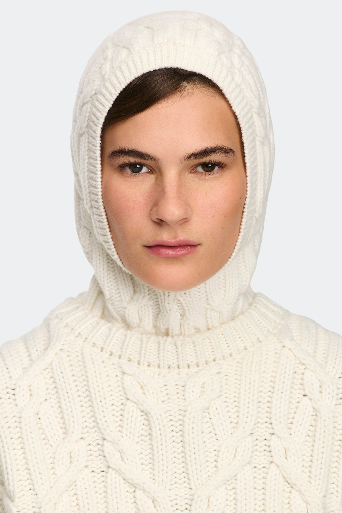 Reese Knit Balaclava - Canvas White 1625 - on_front_01