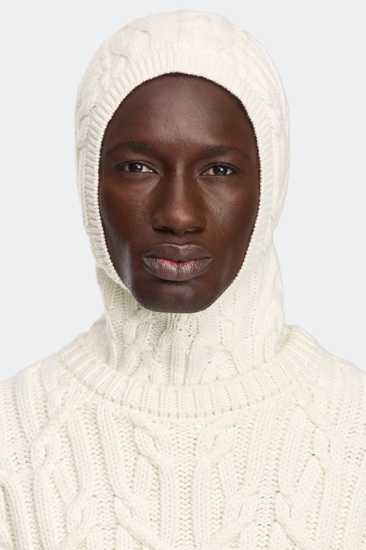 Reese Knit Balaclava - Canvas White 1625 - on_front_02