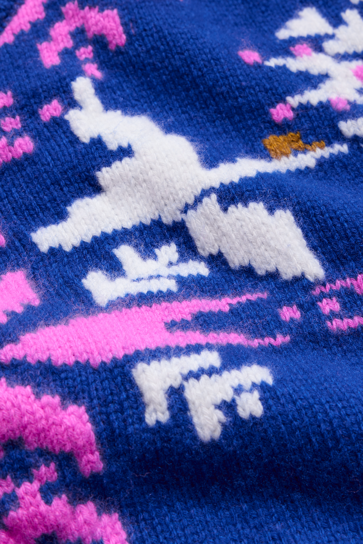 Fair Isle Selby Knit Sweater - Marine Cobalt/Brown Print 8905 - off_detail_01