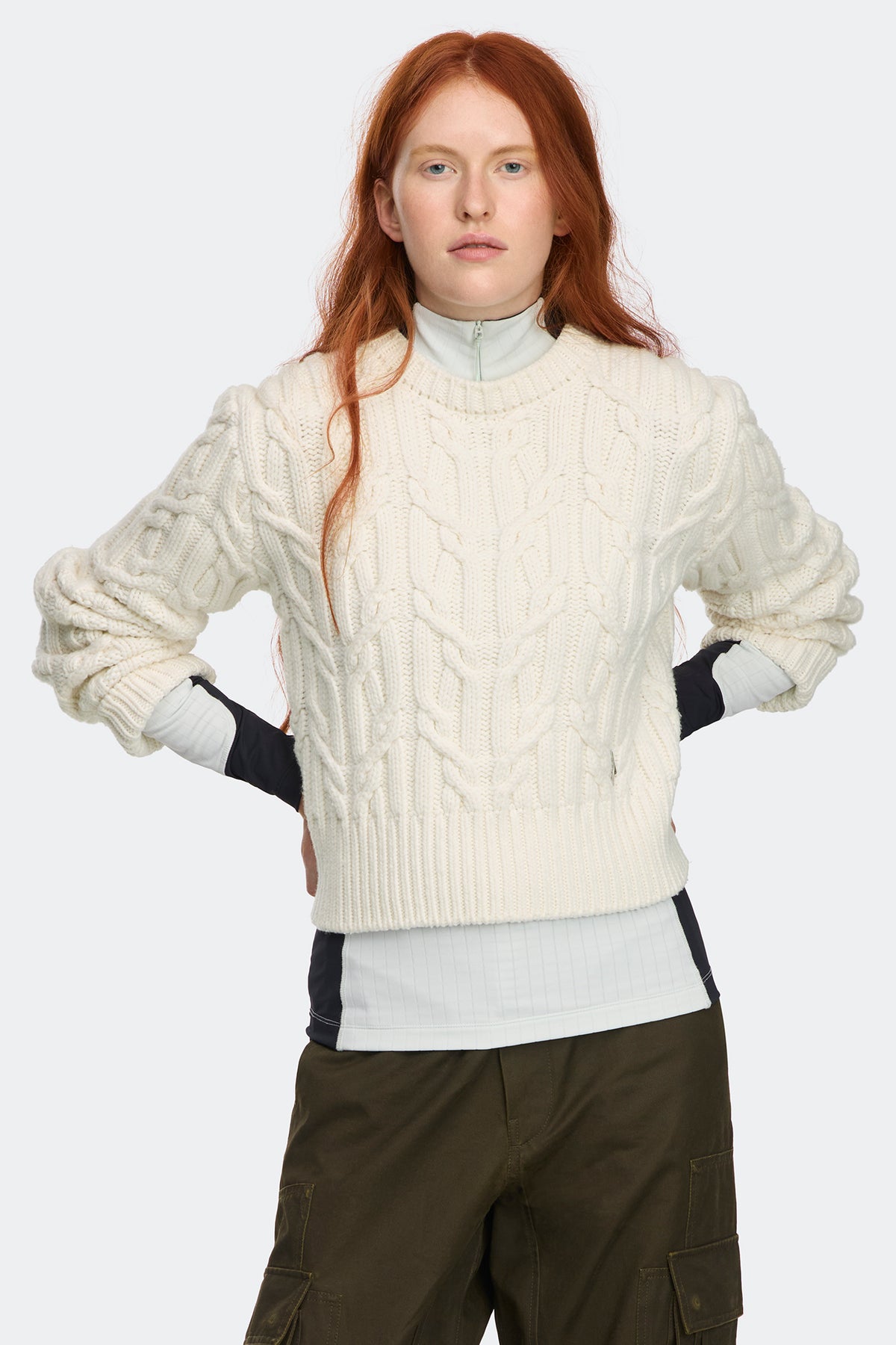 Reese Knit Crewneck Sweater - Canvas White 1625 - on_front_01