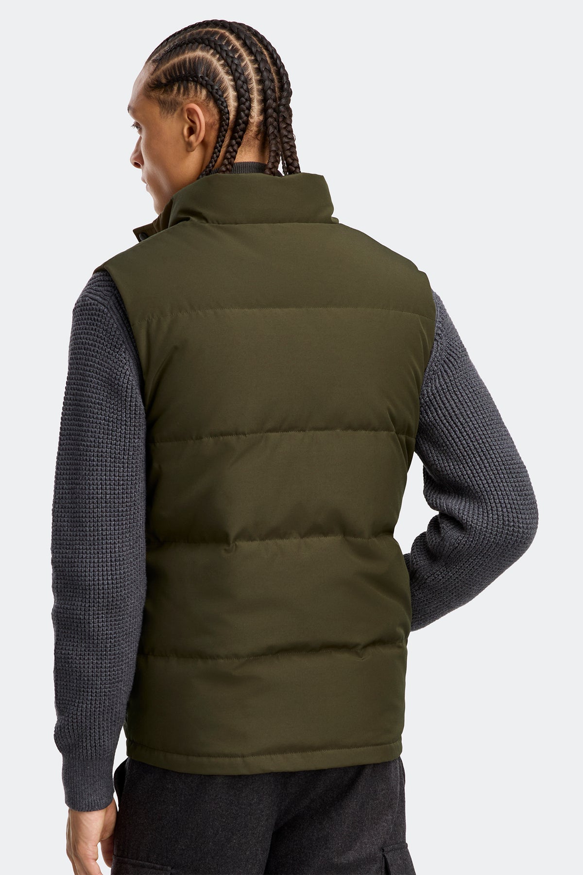 Freestyle Crew Vest Black Label - Military Green 49 - on_back_01
