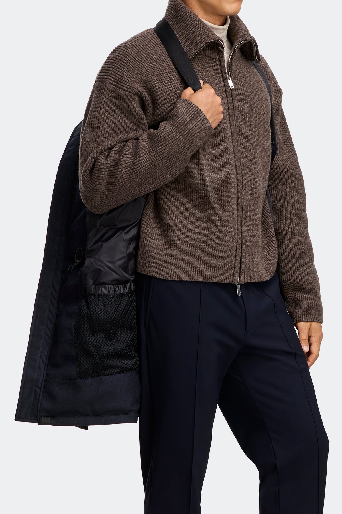 Langford Wool Parka - Atlantic Navy Melange 1161 - on_detail_01