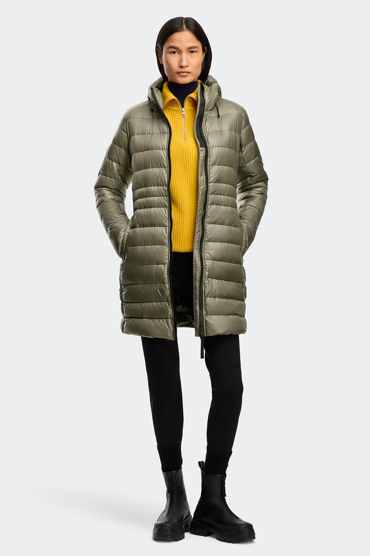 Cypress Hooded Jacket Black Disc - Smokey Sage 1664 - on_full_body_01