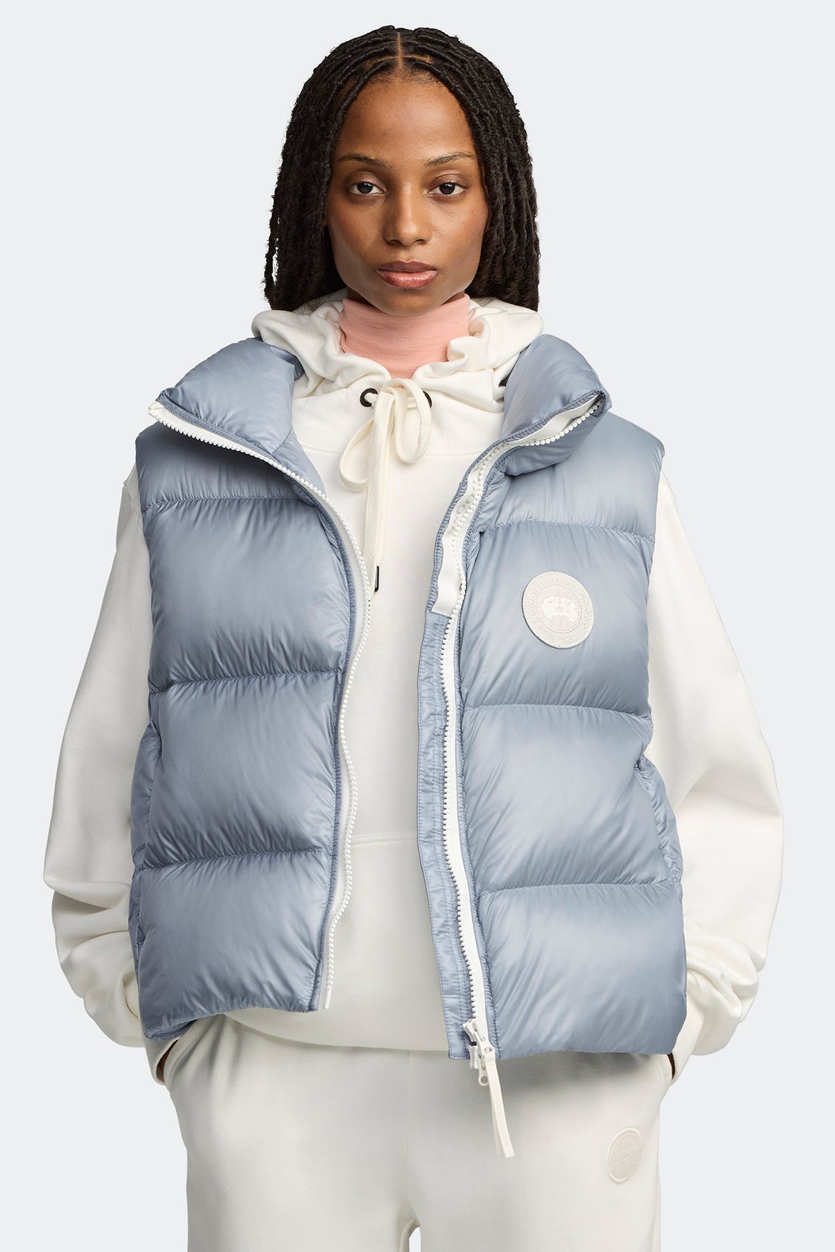 Cypress Puffer Vest White Disc - Light Ozone Blue 1755 - on_front_01