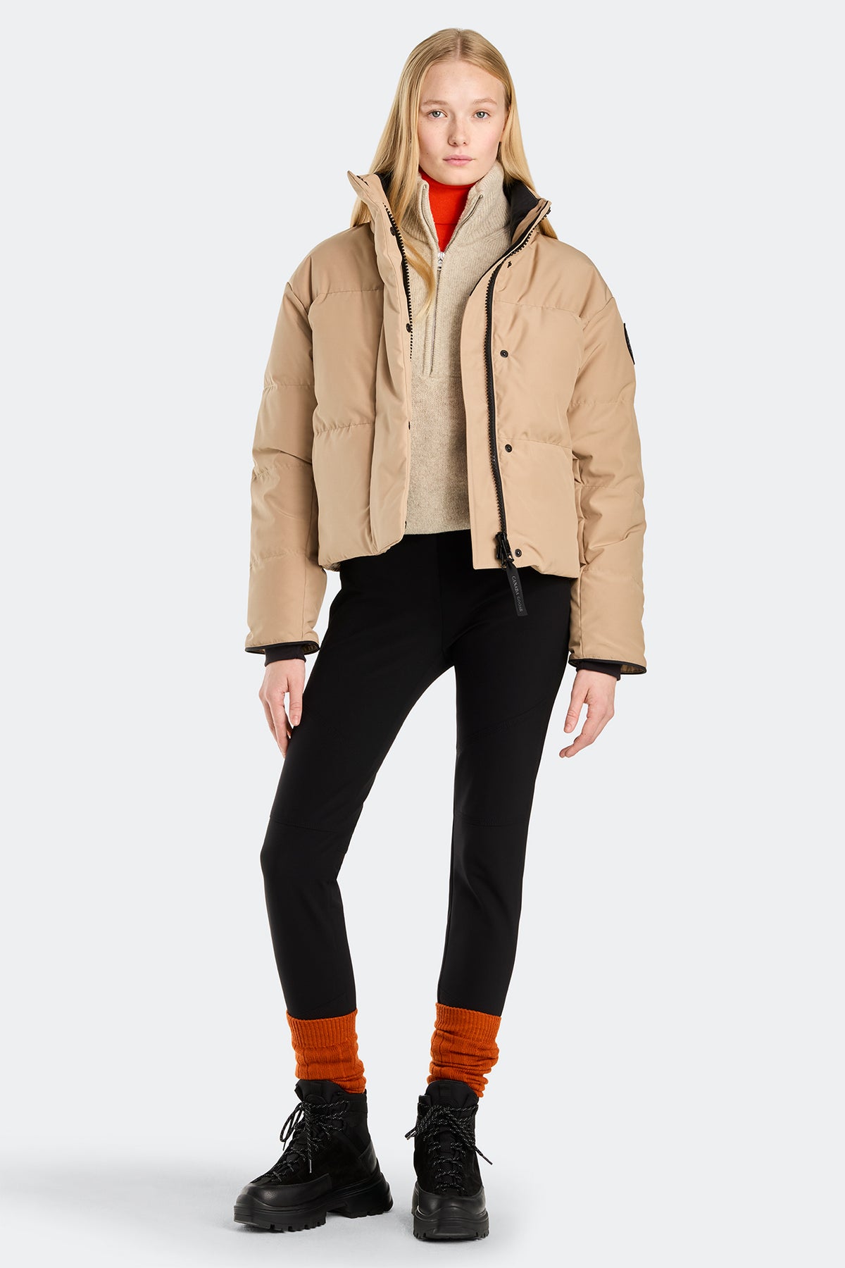 Grandview Cropped Jacket Black Disc - Desert Sand 1483 - on_full_body_01