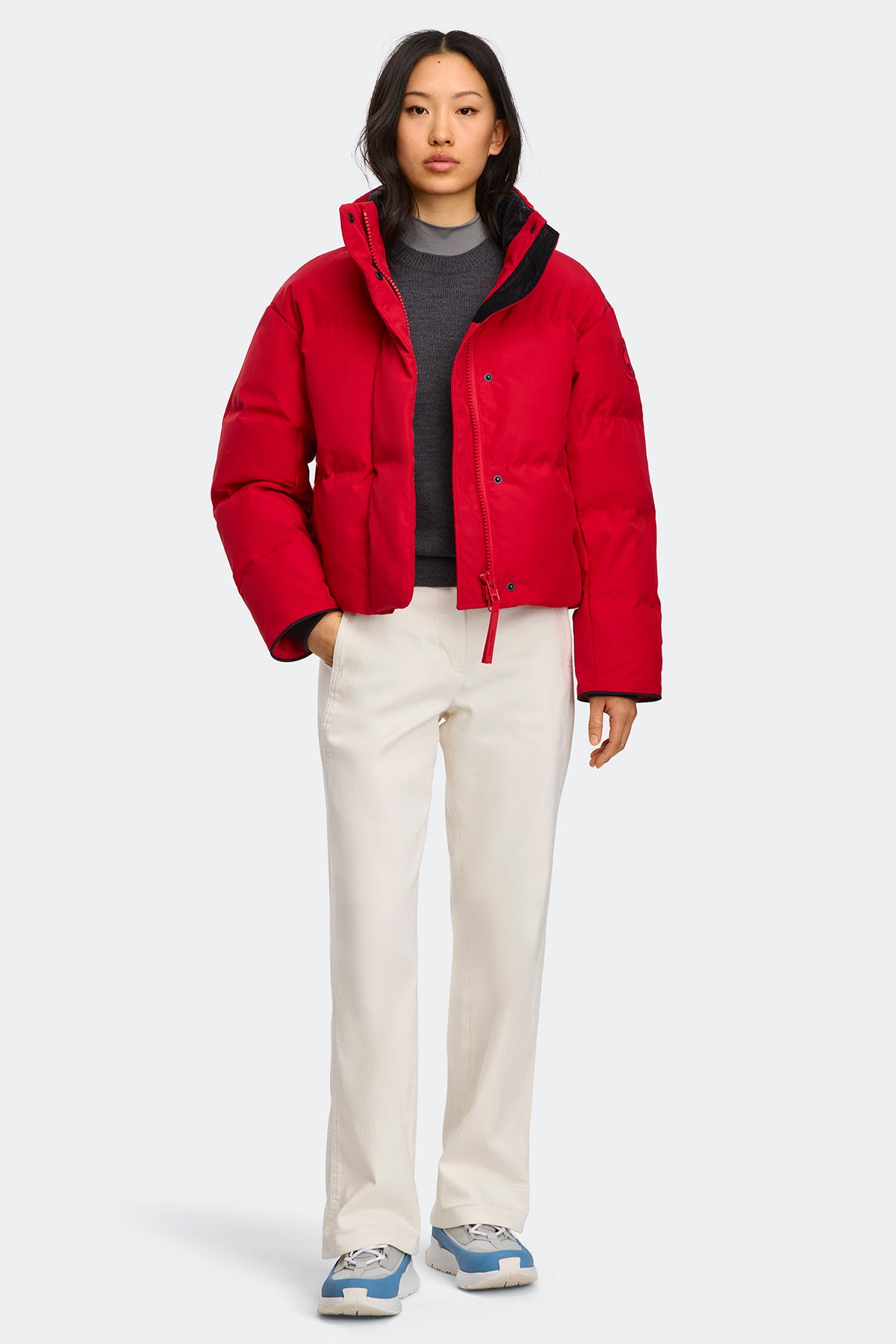 Grandview Cropped Jacket Tonal Disc - Carmine Red 9839 - on_full_body_01