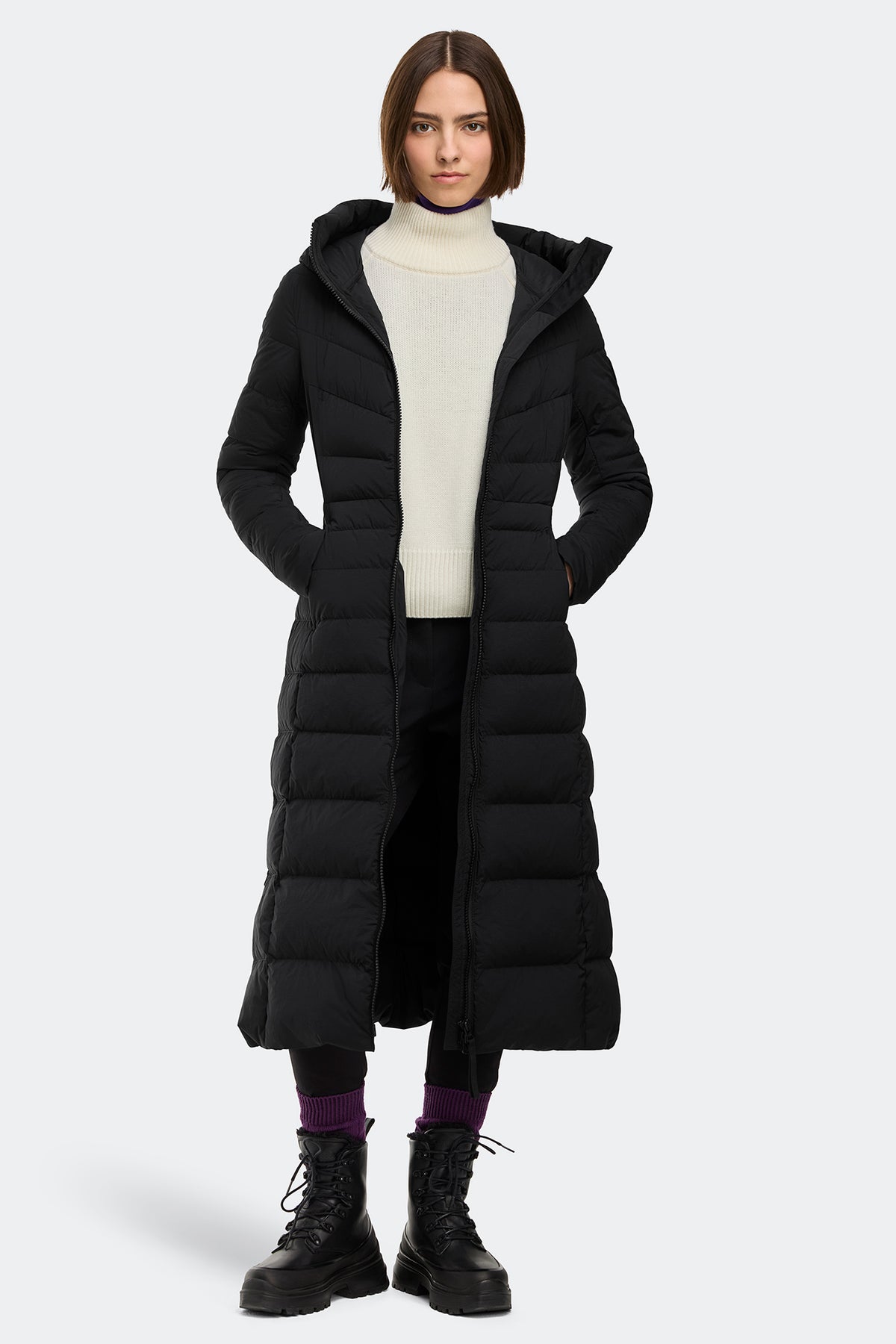 Clair Long Coat - Black 9061 - on_front_01