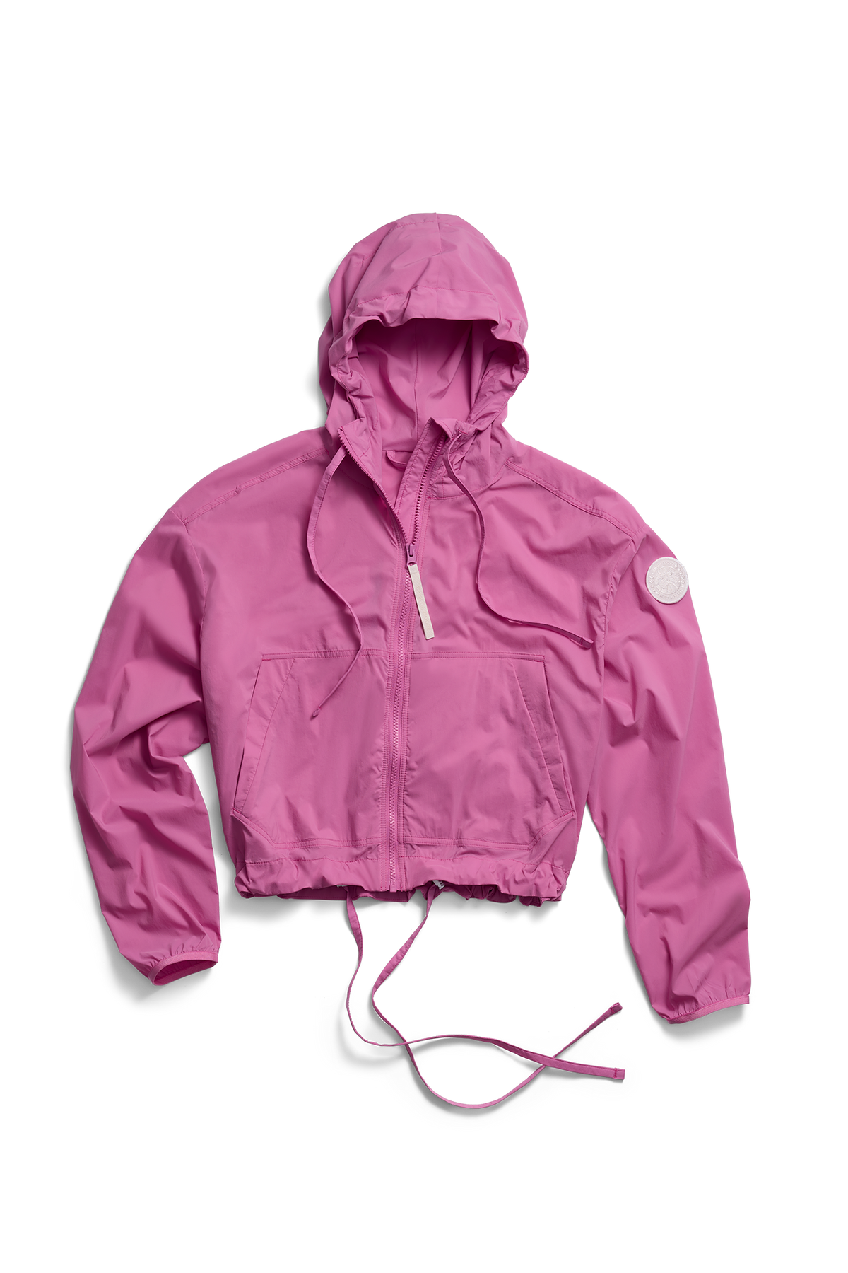 Kaslo Lightweight Cropped Jacket White Disc - Twilight Magenta 1757 - off_flat_lay_01