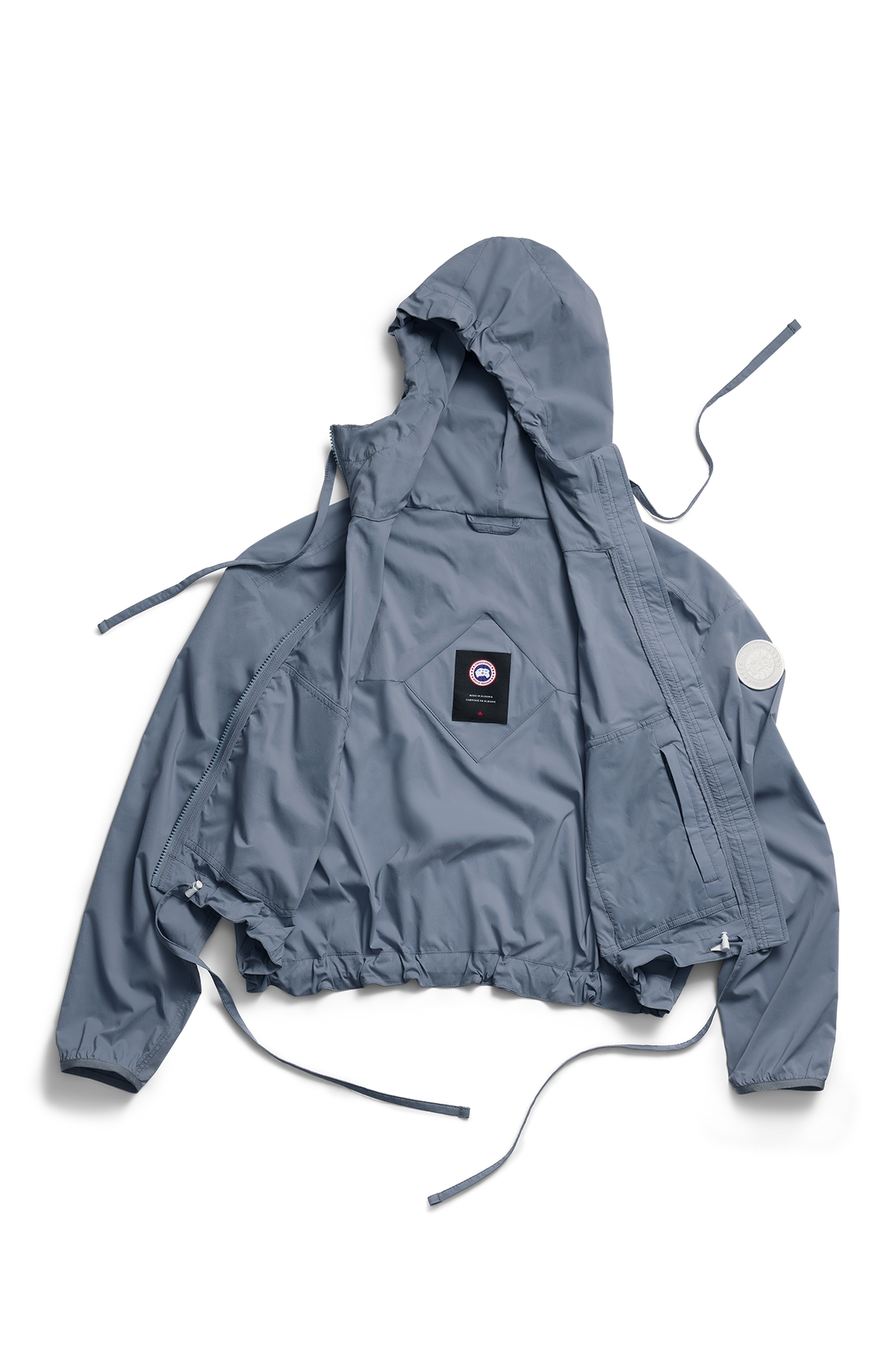 Kaslo Lightweight Cropped Jacket White Disc - Light Ozone Blue 9339 - off_detail_01