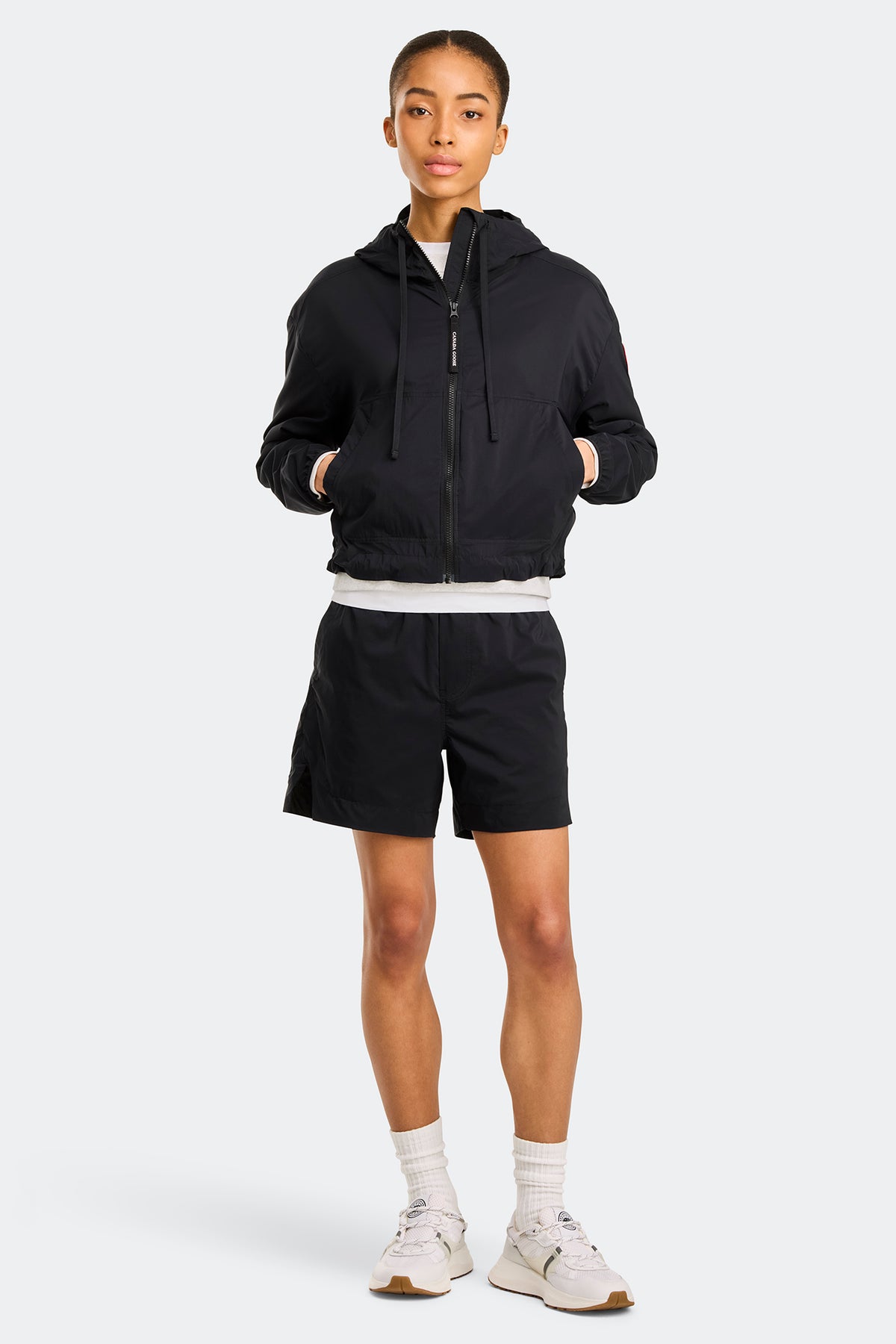Kaslo Lightweight Cropped Jacket - Black 61 - on_full_body_01