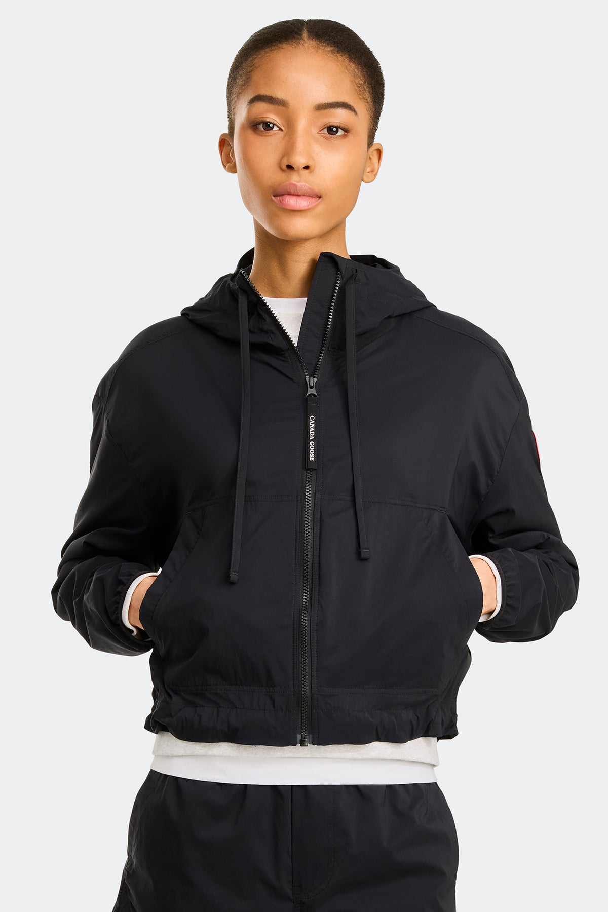 Kaslo Lightweight Cropped Jacket - Black 9061 - on_front_01