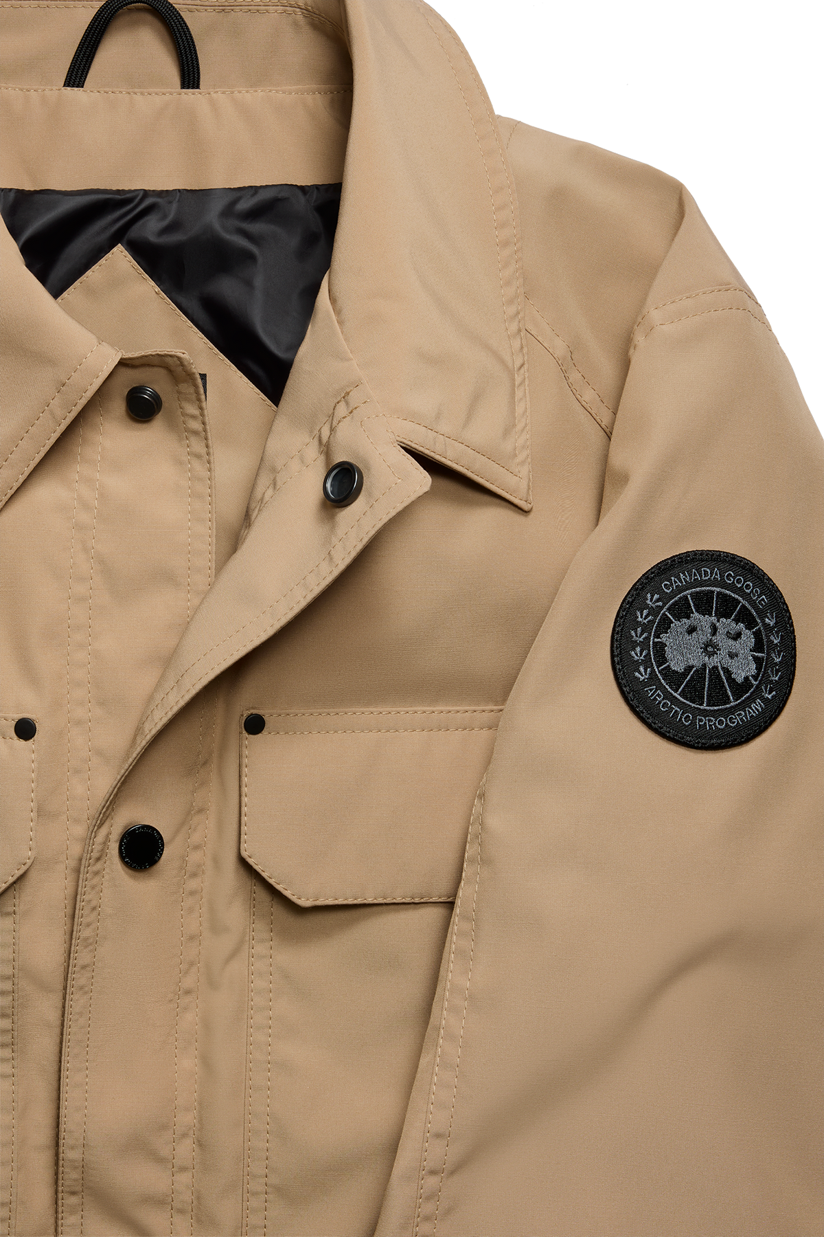 Burnaby Lightweight Chore Coat Black Disc - Desert Sand 1483 - off_detail_01