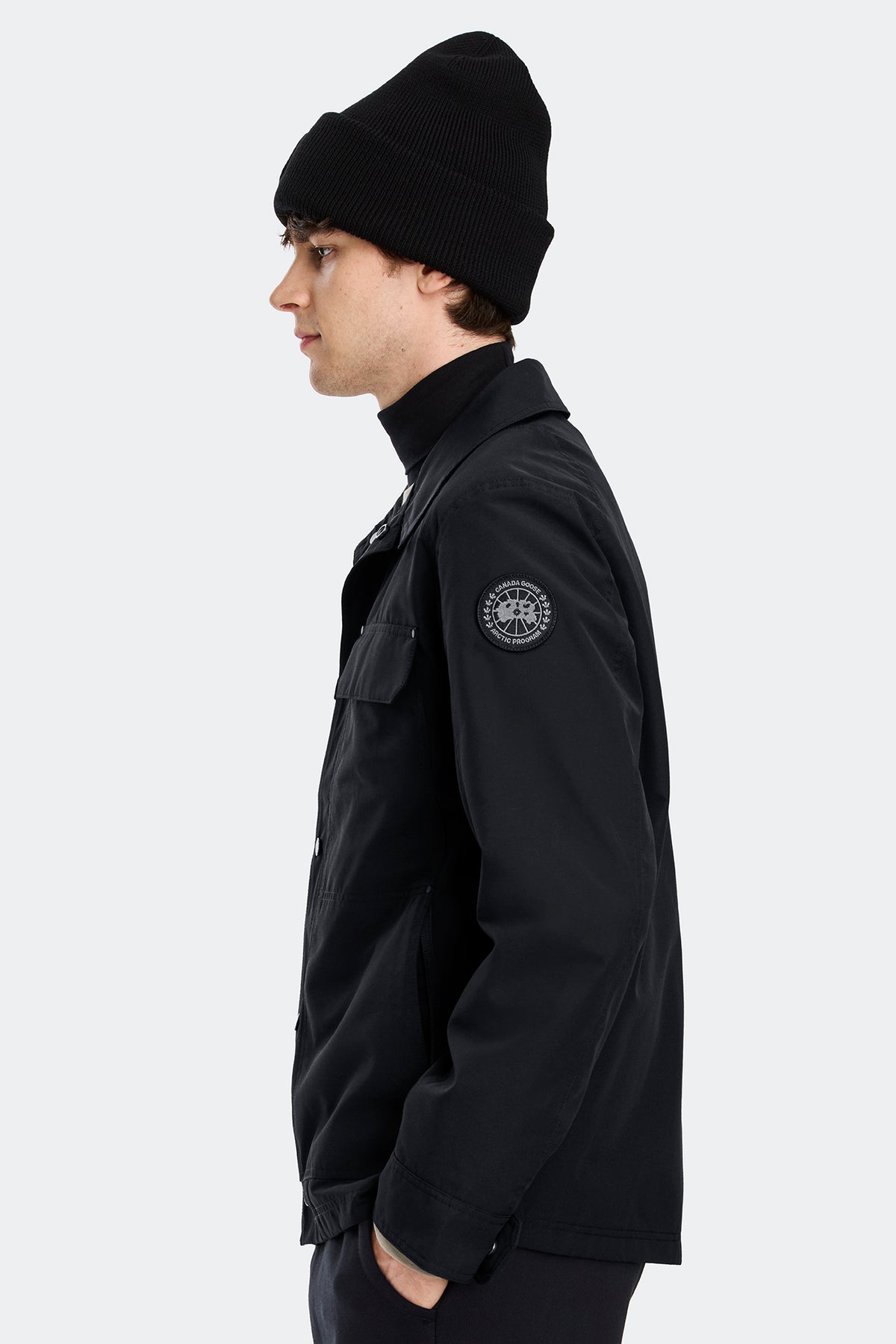 Burnaby Lightweight Chore Coat Black Disc - Black 61 - on_side_01