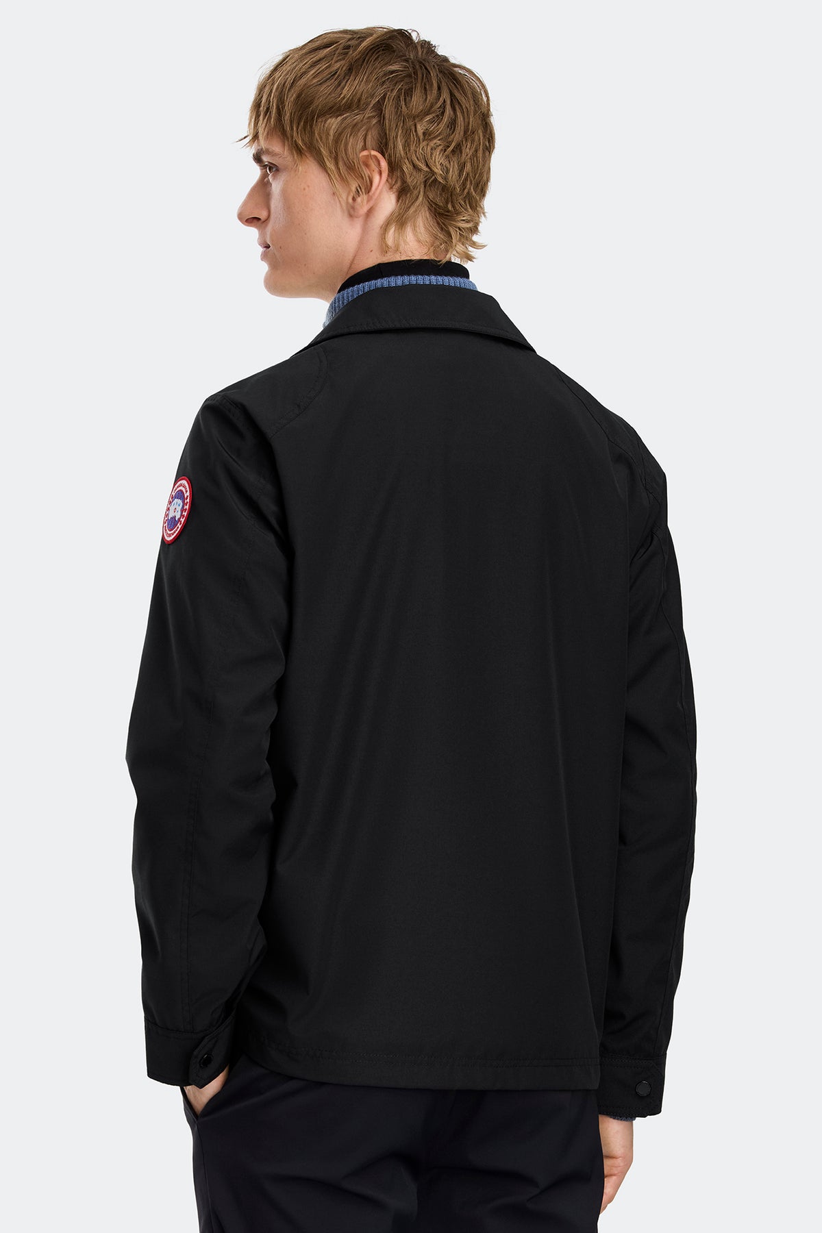 Burnaby Lightweight Chore Coat - Black 61 - on_back_01