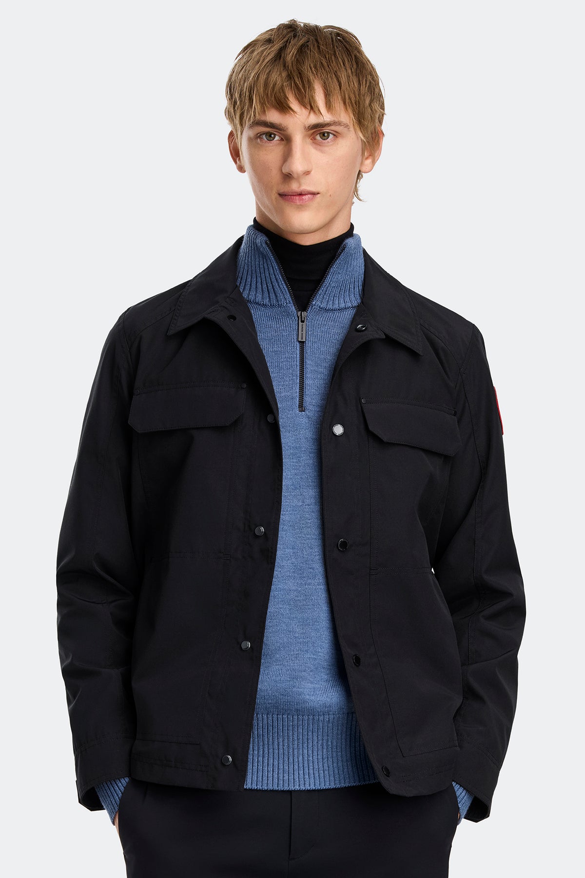 Burnaby Lightweight Chore Coat - Black 61 - on_front_01