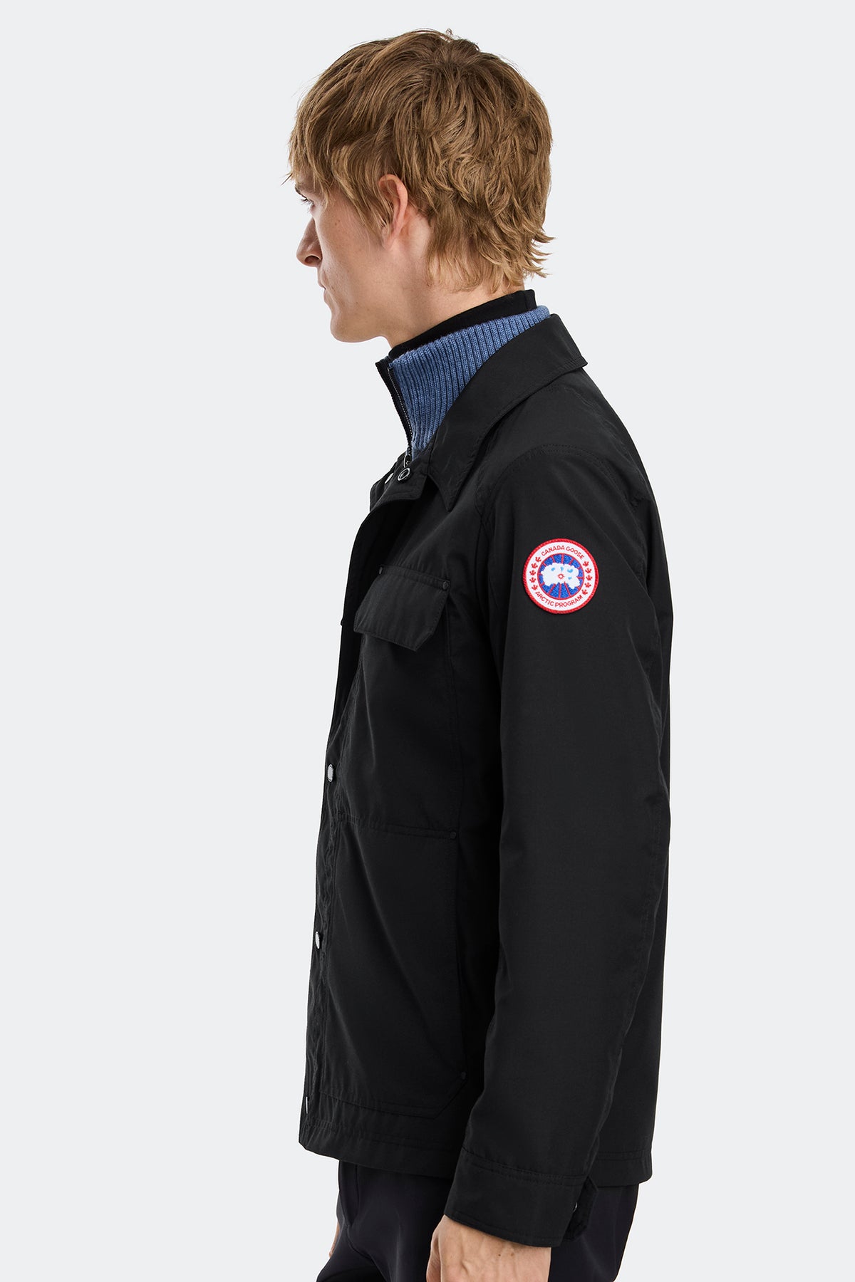 Burnaby Lightweight Chore Coat - Black 61 - on_side_01