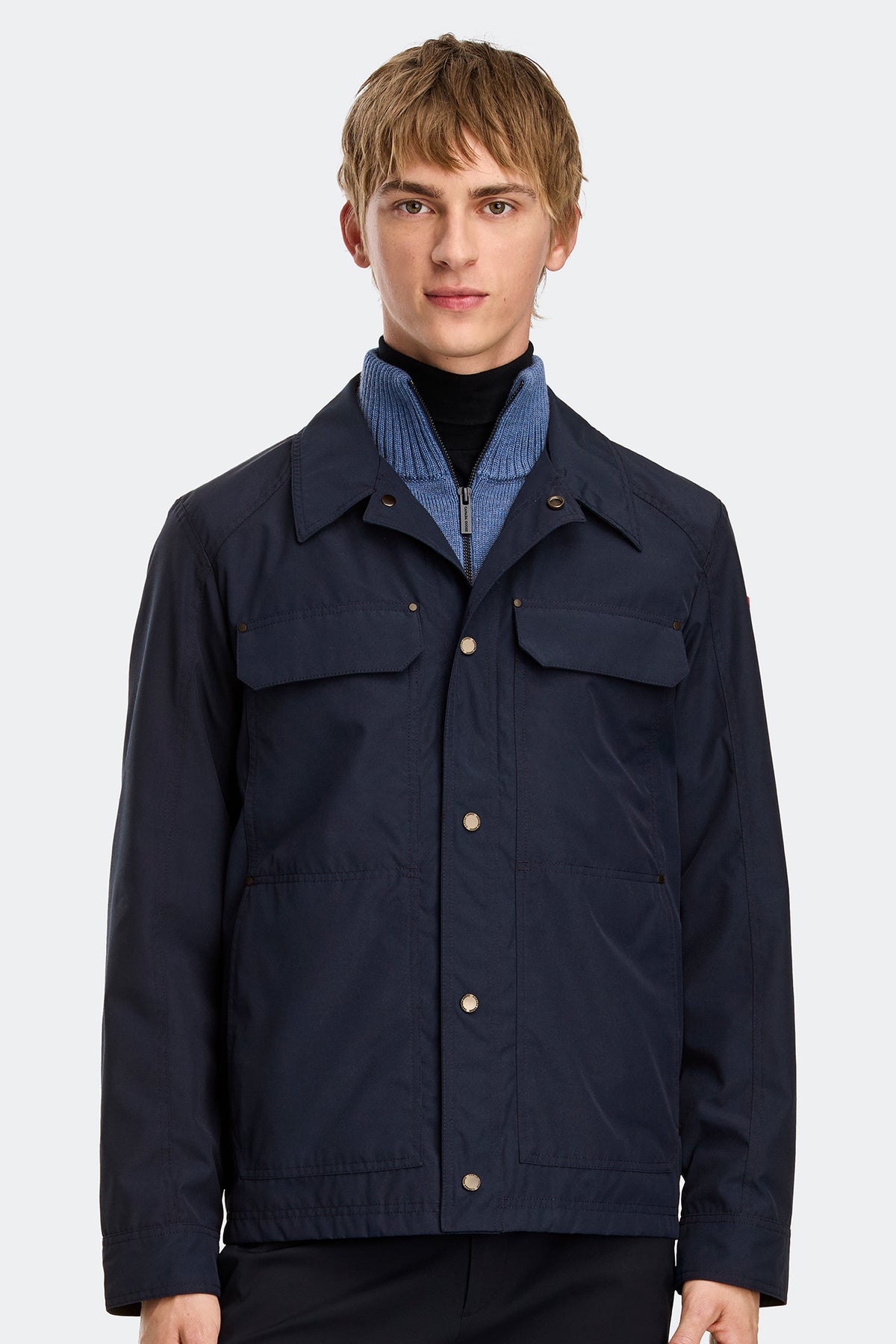 Burnaby Lightweight Chore Coat - Atlantic Navy 63 - on_front_closed_01