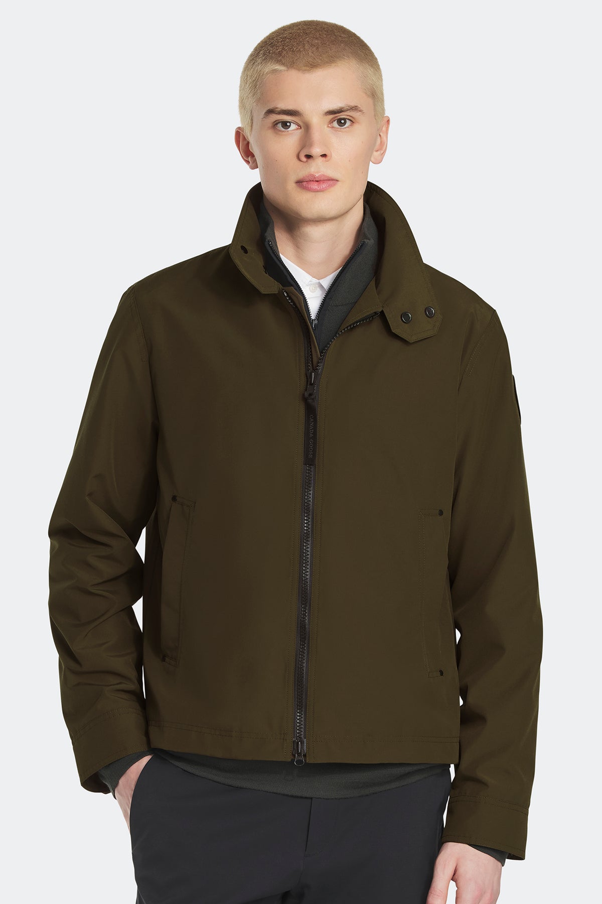 Rosedale Lightweight Jacket Black Disc - Military Green 49 - on_front_01
