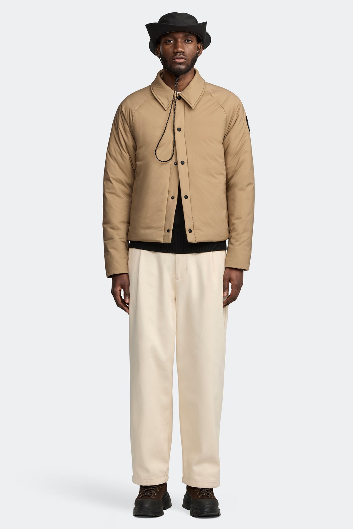 Lodge Coach Jacket Black Disc - Desert Sand 1483 - on_full_body_01