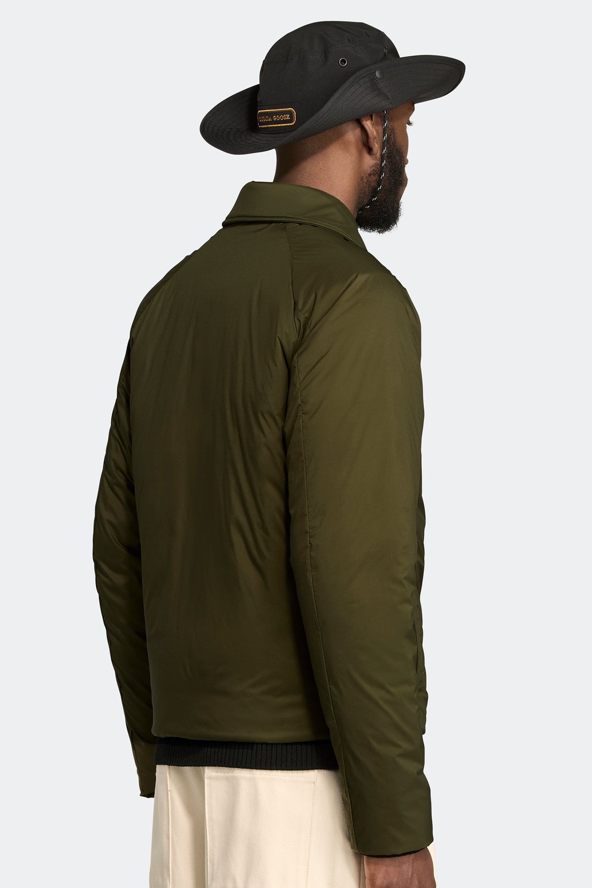 Lodge Coach Jacket Black Disc - Military Green 49 - on_back_01