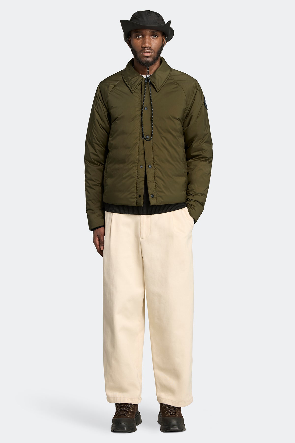 Lodge Coach Jacket Black Disc - Military Green 49 - on_full_body_01