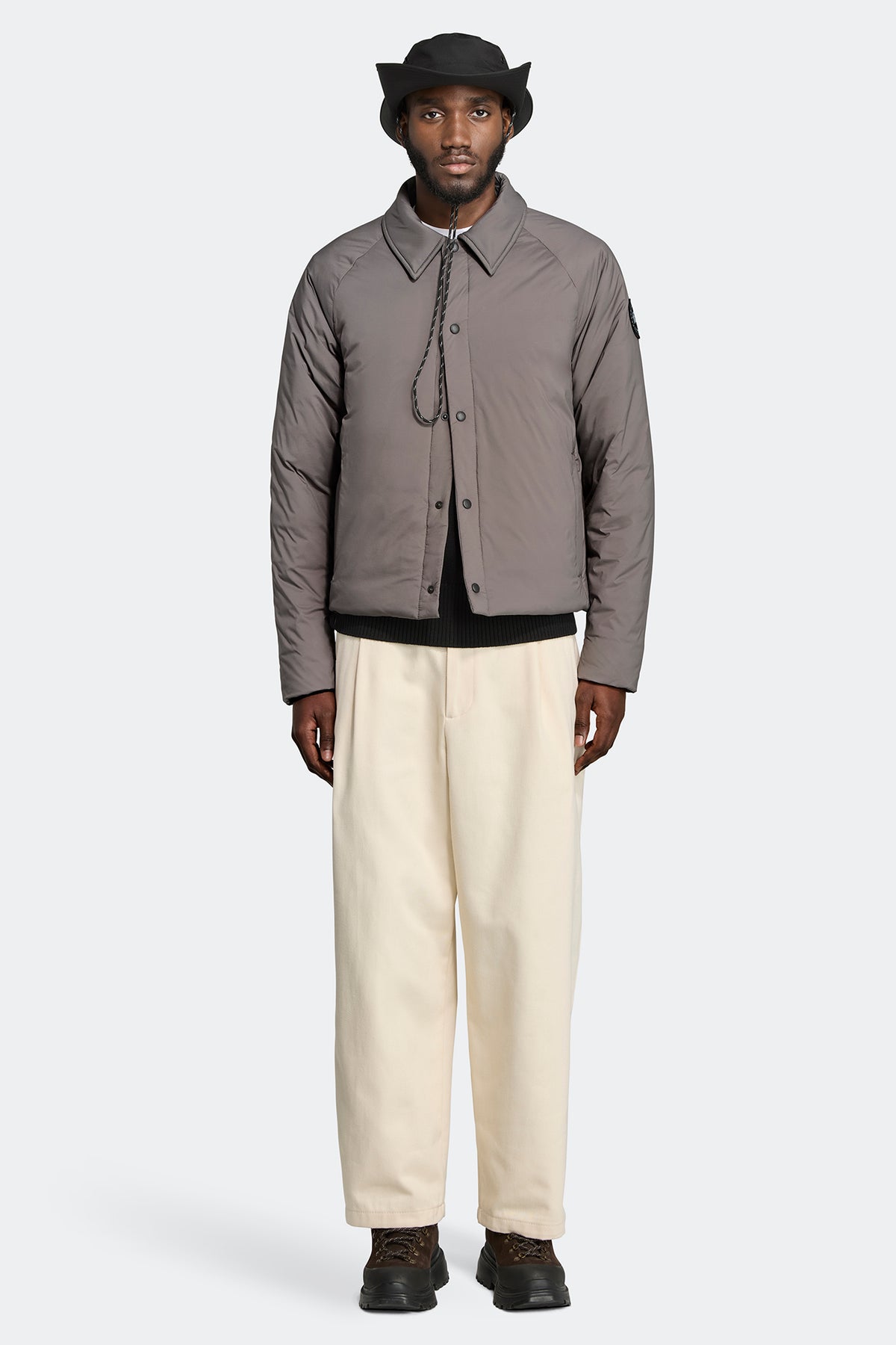 Lodge Coach Jacket Black Disc - Coastal Grey 811 - on_full_body_01