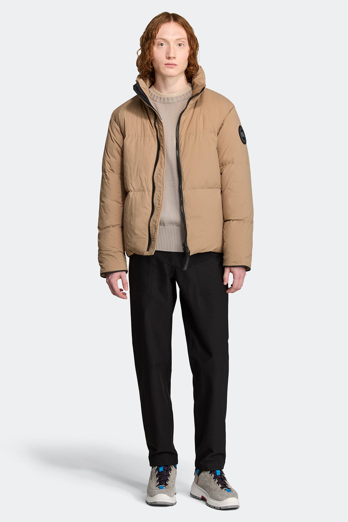 Lawrence Puffer Jacket Black Disc - Desert Sand 1483 - on_full_body_01