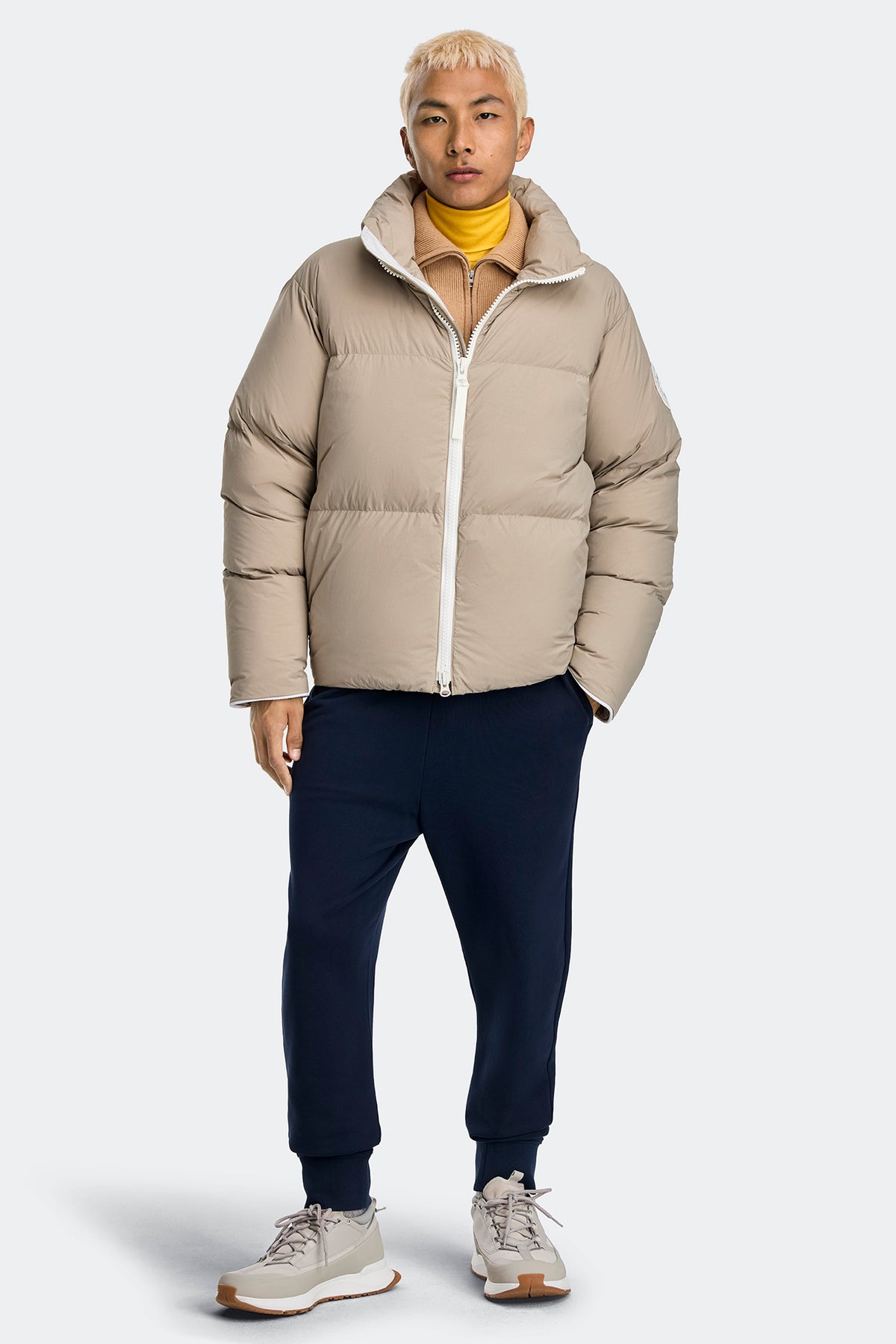 Lawrence Puffer Jacket White Disc - Limestone 432 - on_full_body_01