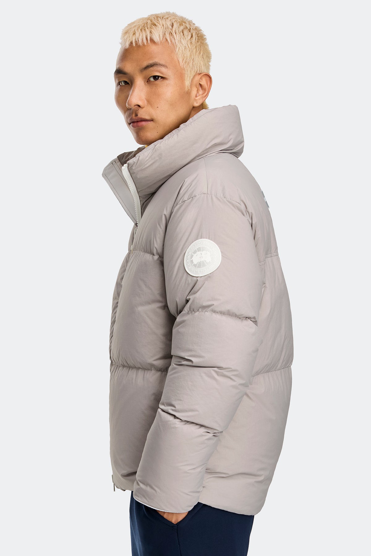 Lawrence Puffer Jacket White Disc - Moonstone Grey 439 - on_side_01