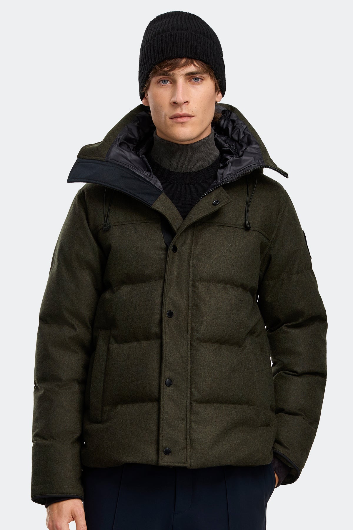 MacMillan Wool Parka - Military Green Melange 1162 - on_front_closed_01